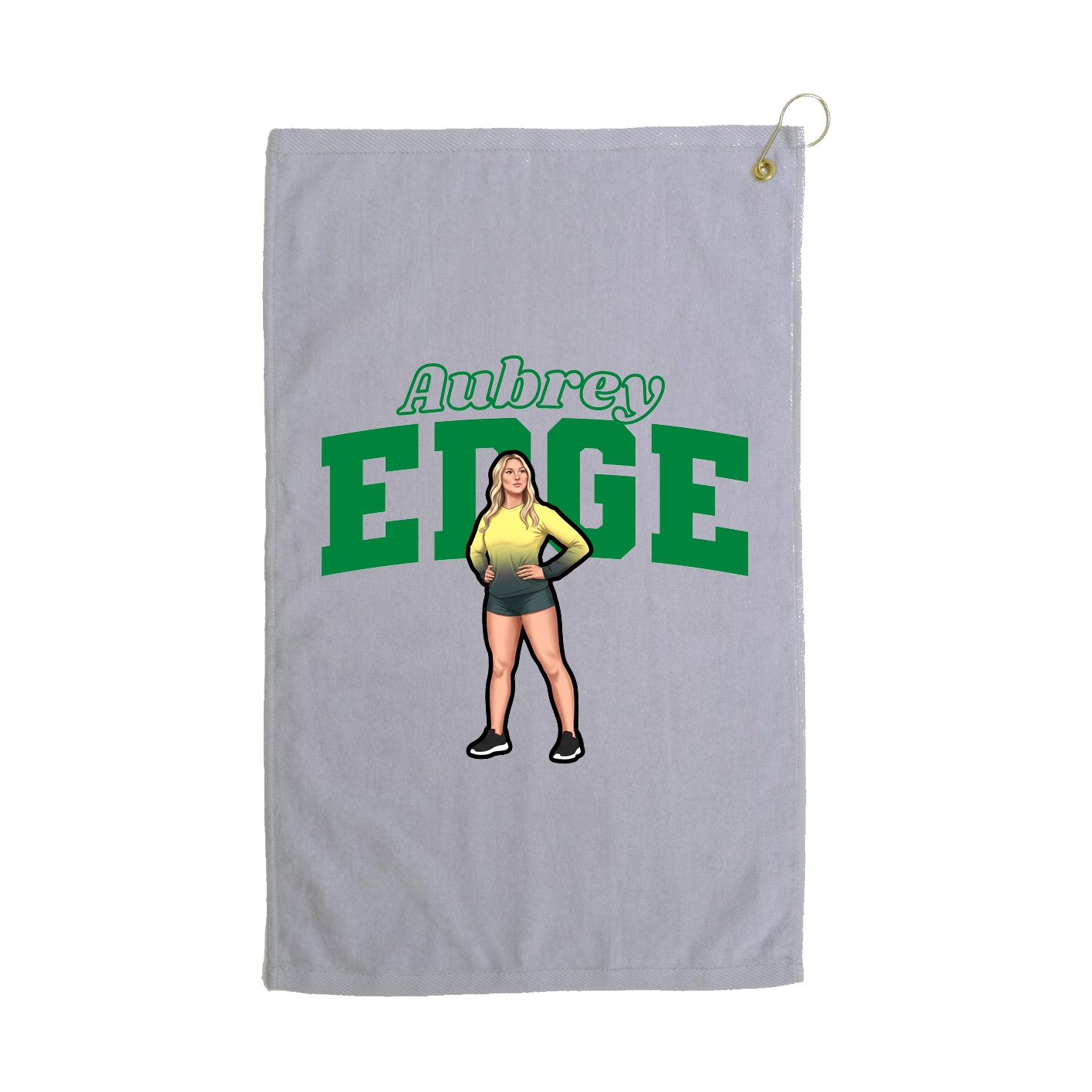 Golf Towel — Name Arch in Grey