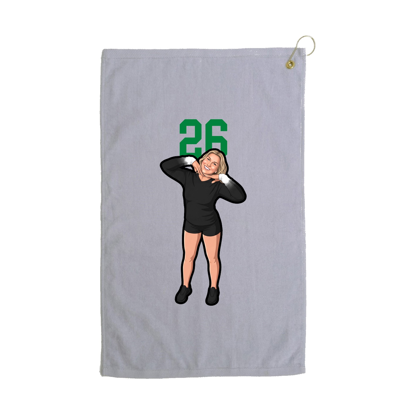 Golf Towel — Number Top in Grey