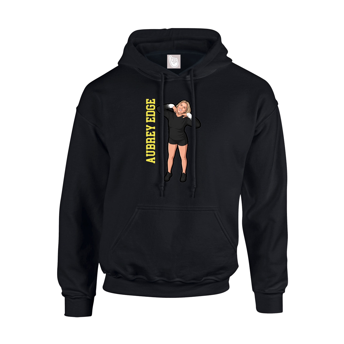 Youth Hoodie — Name Vertical in Black