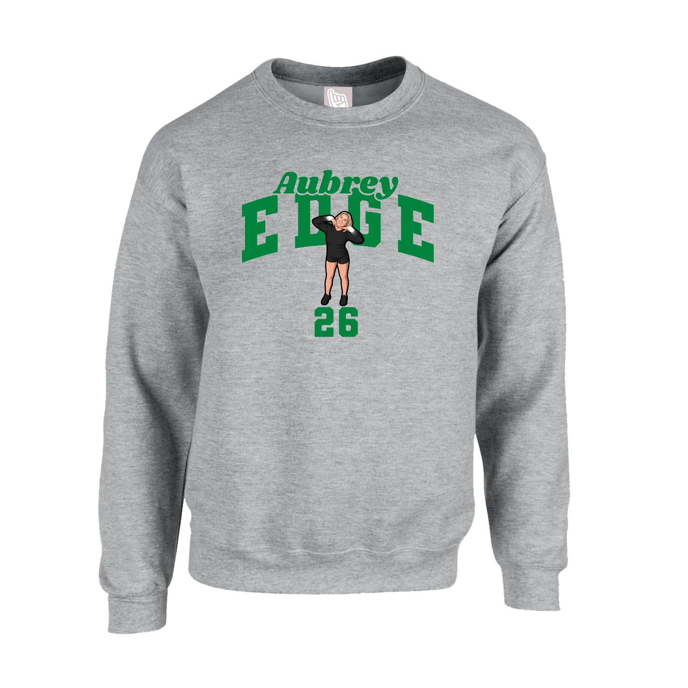 Fleece Crew — Signature Arch in Grey