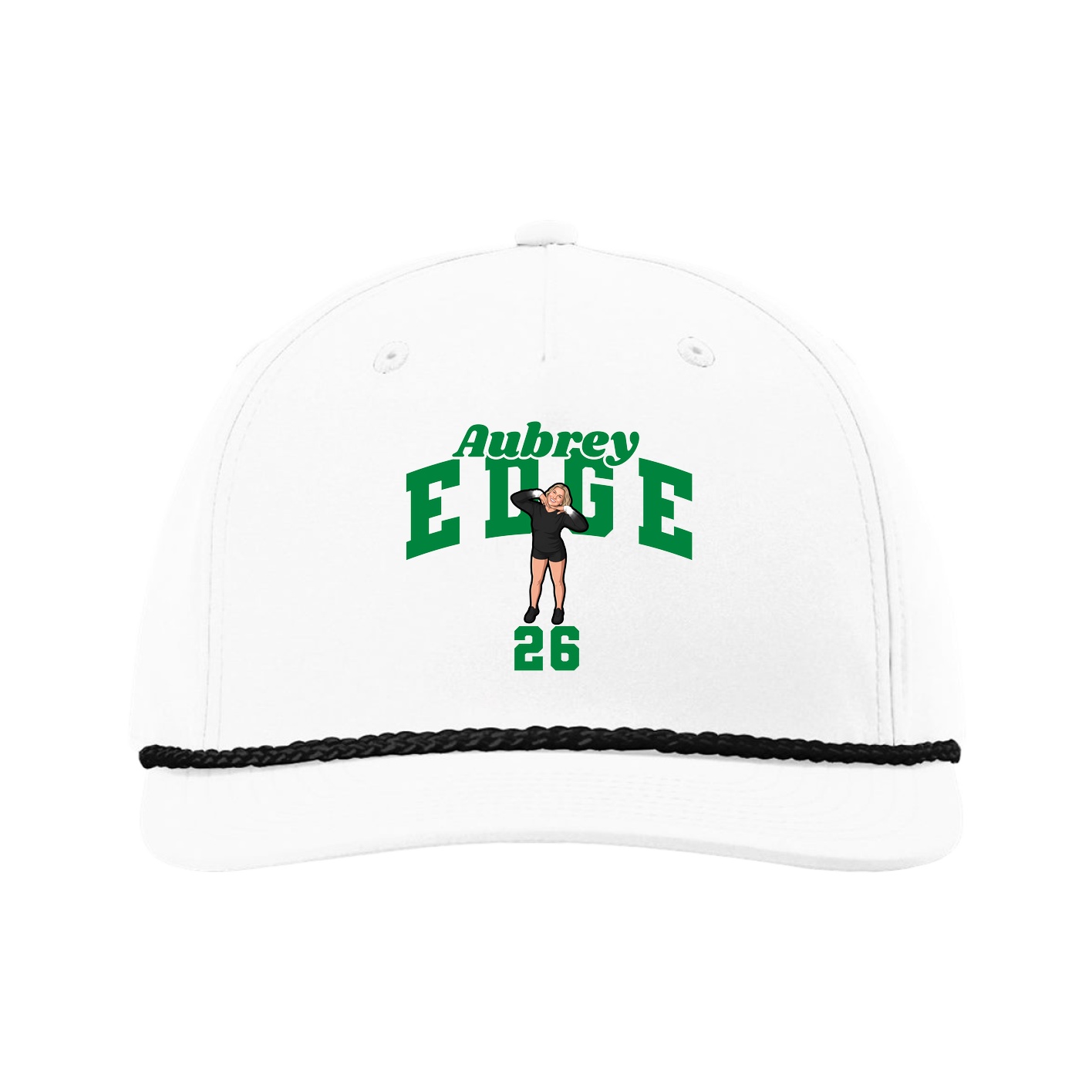 Five-Panel Classic Rope Cap — Signature Arch in White