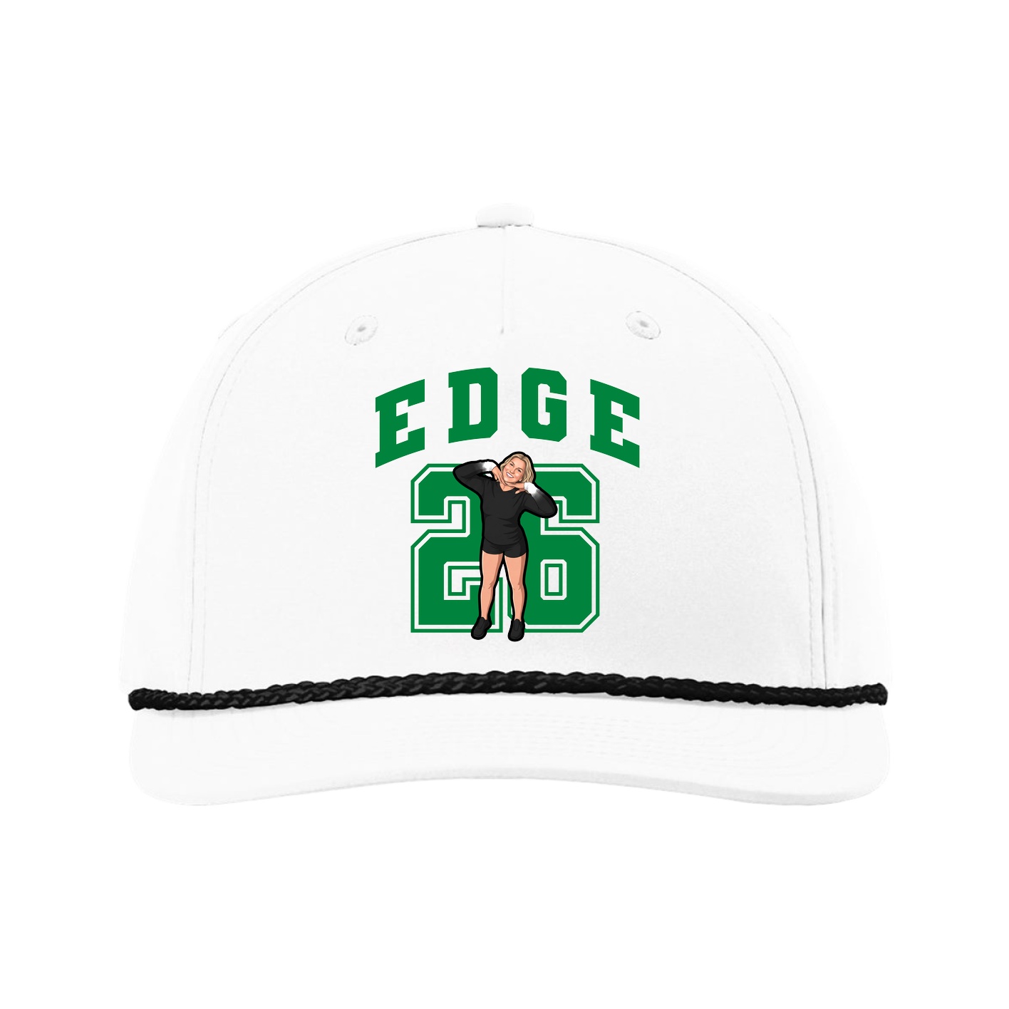 Five-Panel Classic Rope Cap — Number in White
