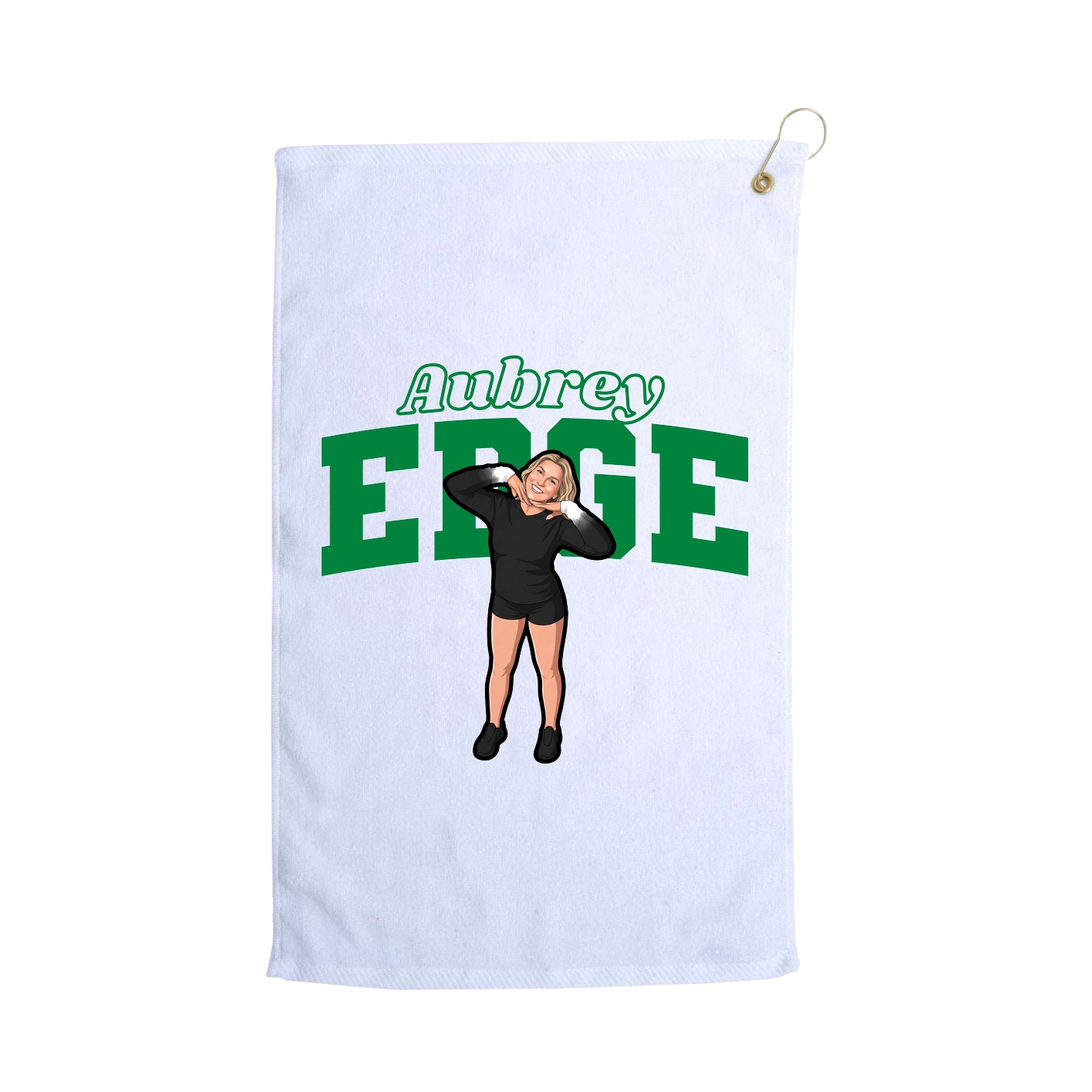 Golf Towel — Name Arch in White
