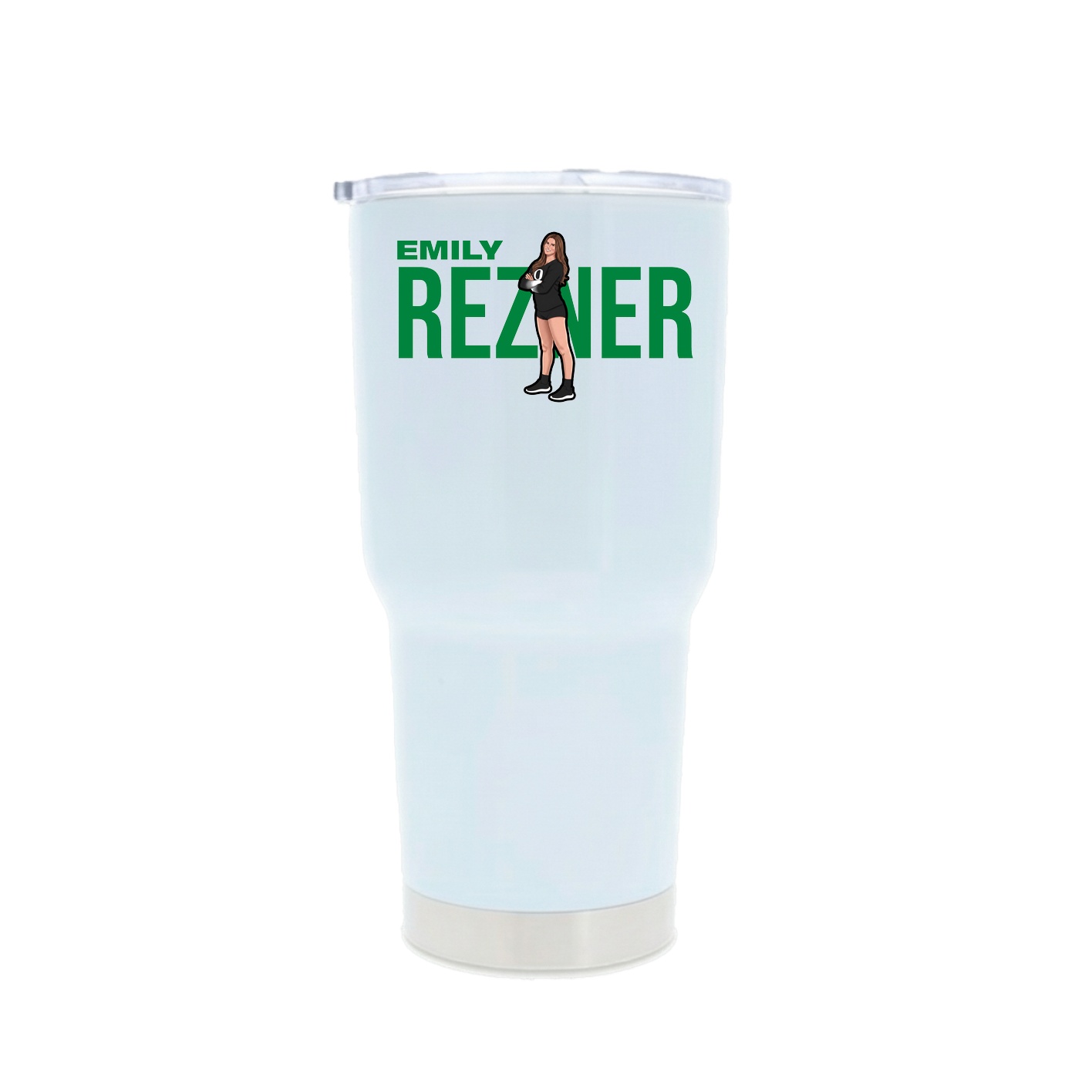 30oz Stainless Steel Tumbler — Player Name in White