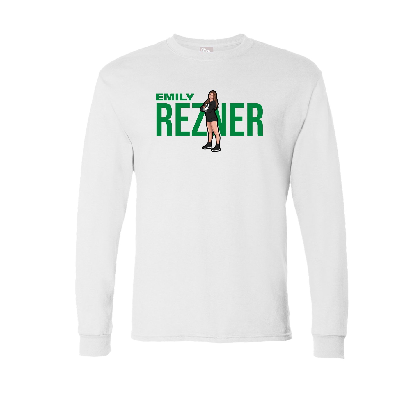 Long Sleeve Tee — Player Name in White