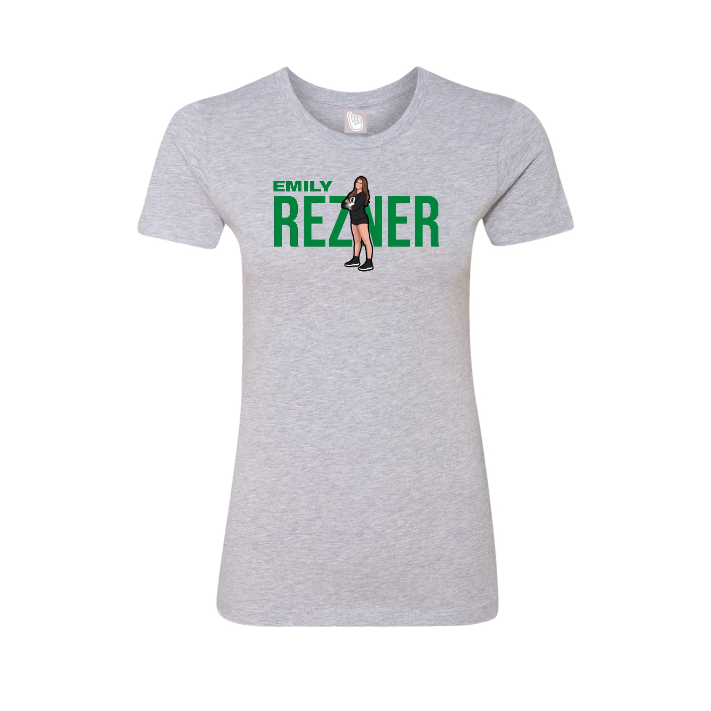 Fitted Women's Tee — Player Name in Grey
