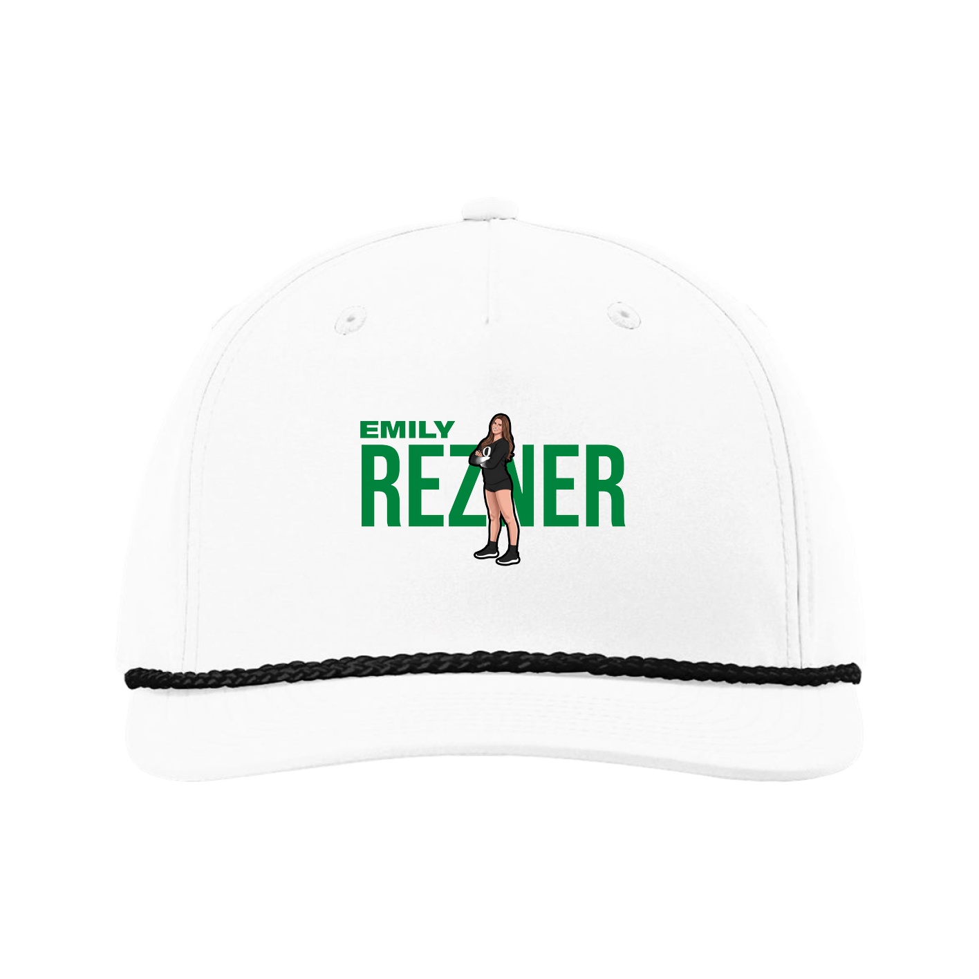 Five-Panel Classic Rope Cap — Player Name in White