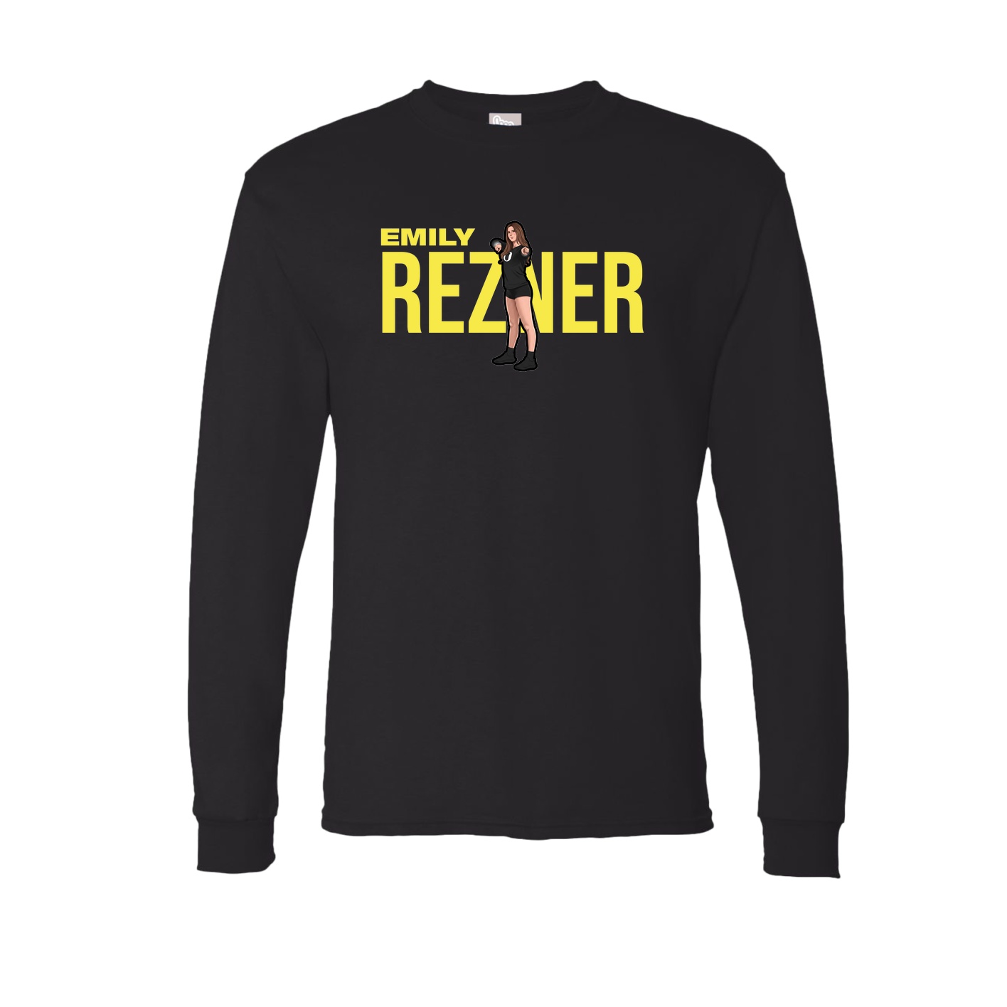 Long Sleeve Tee — Player Name in Black