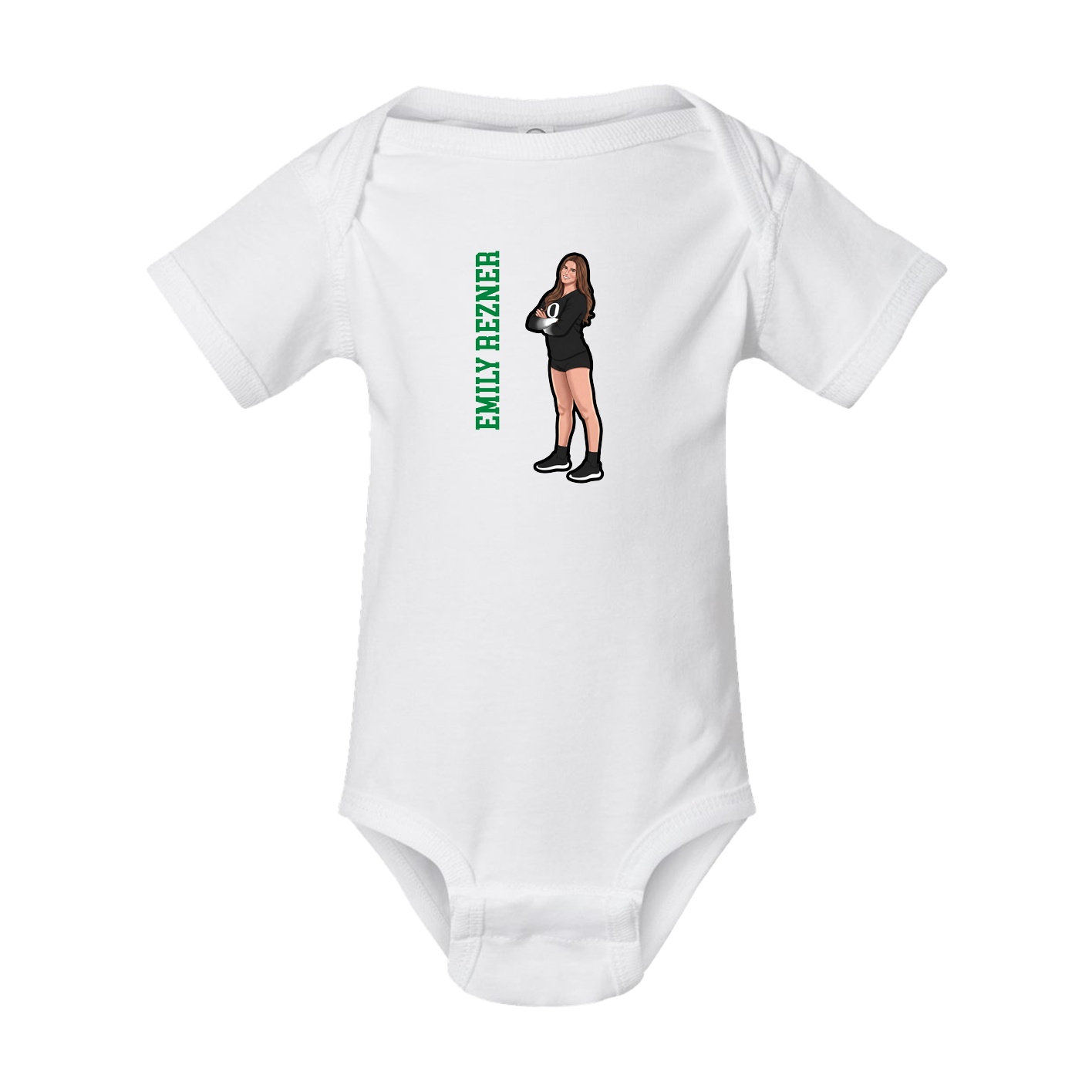Baby Onesie — Name Vertical in White
