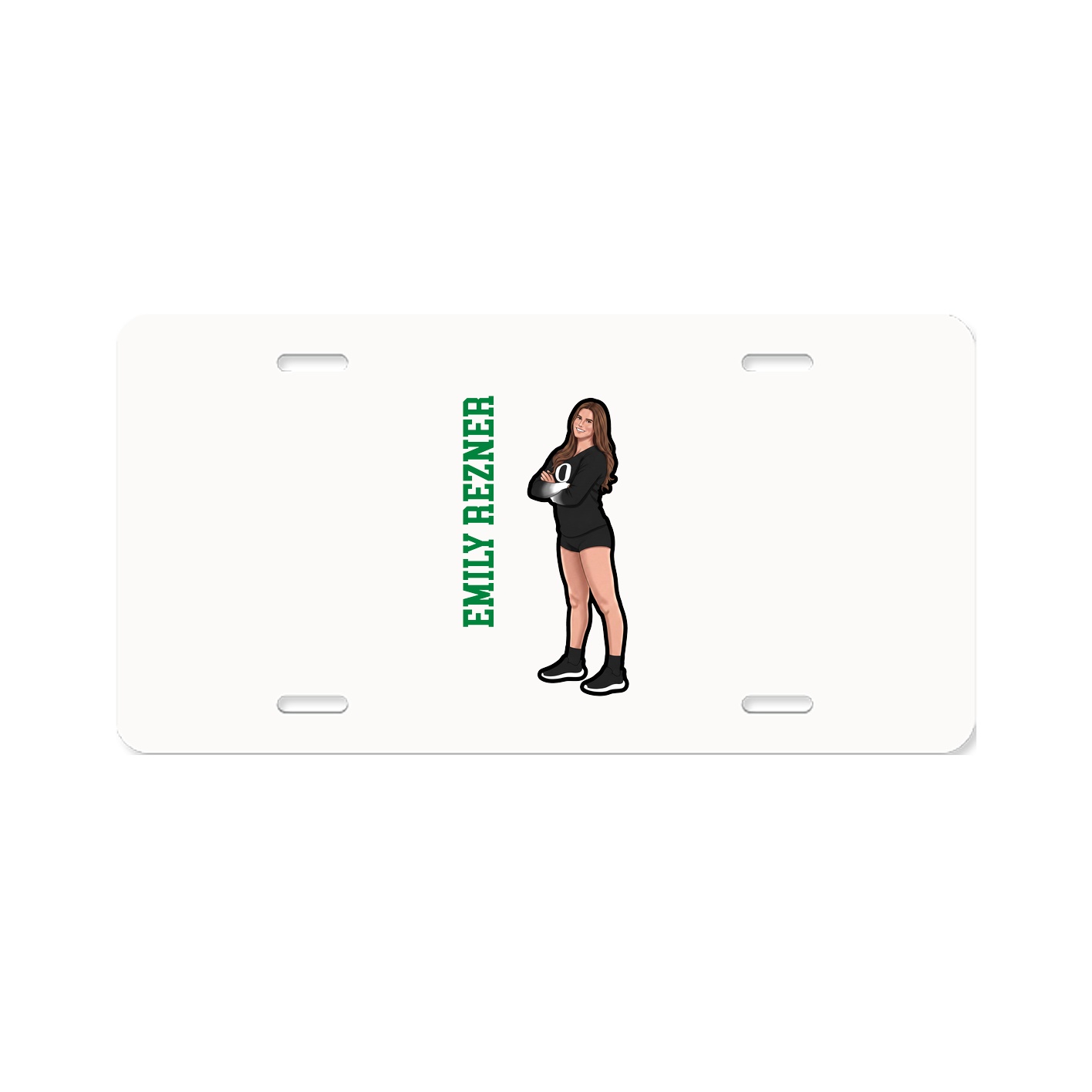 License Plate — Name Vertical in Classic