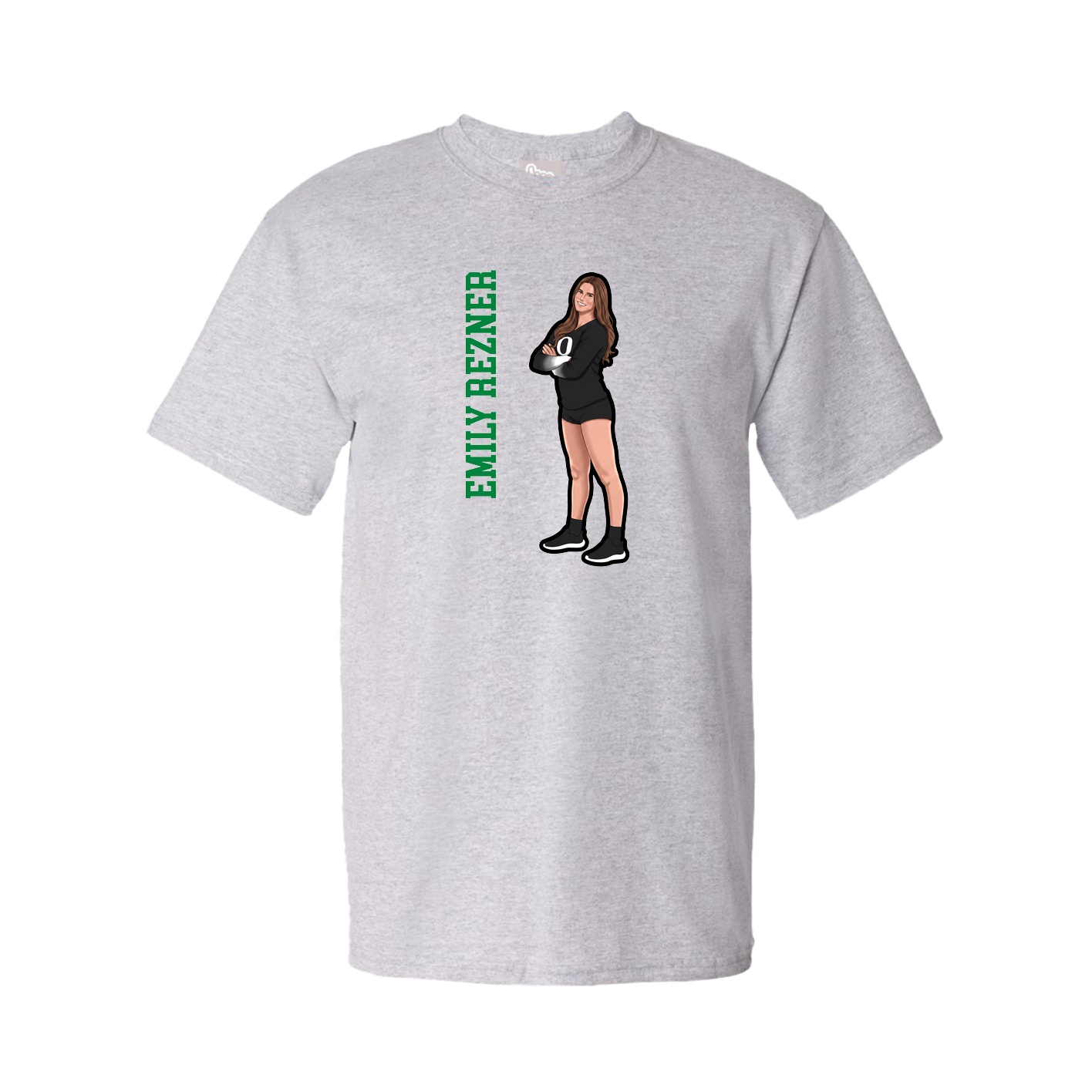 Youth Tee — Name Vertical in Grey
