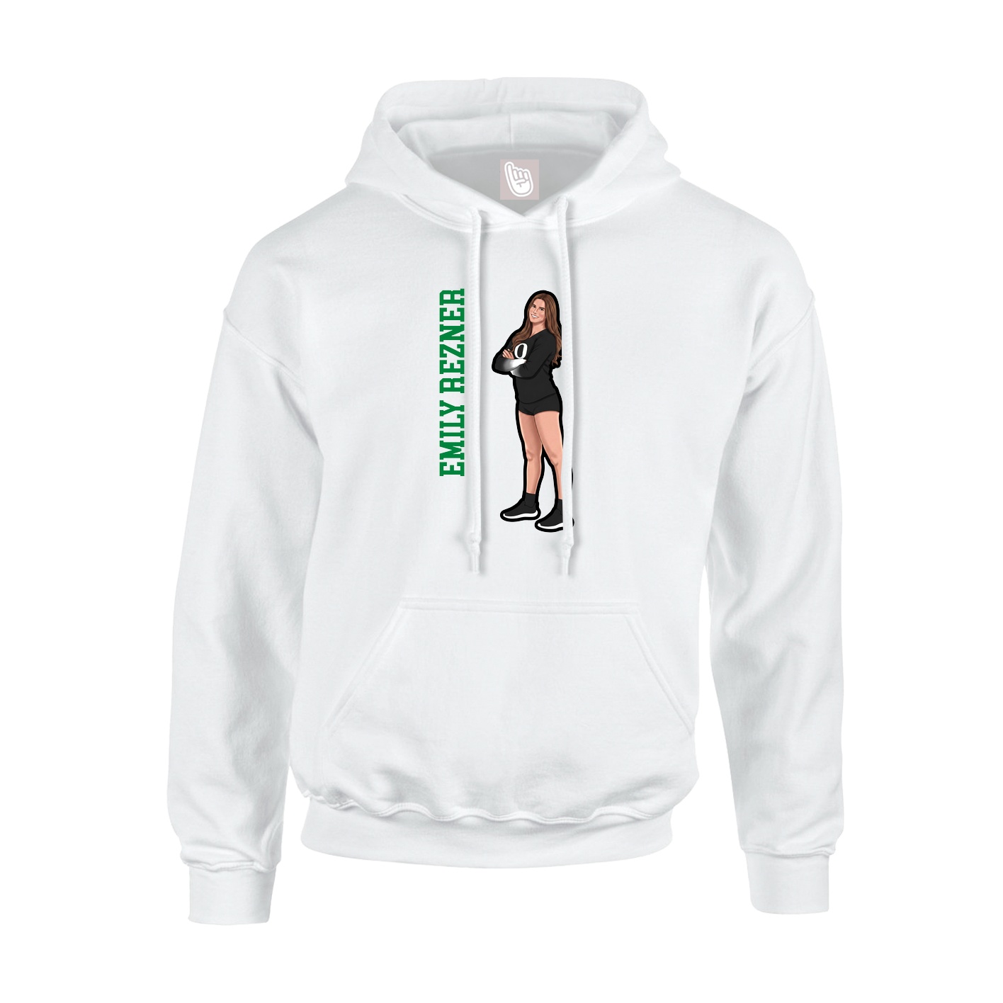 Hoodie — Name Vertical in White