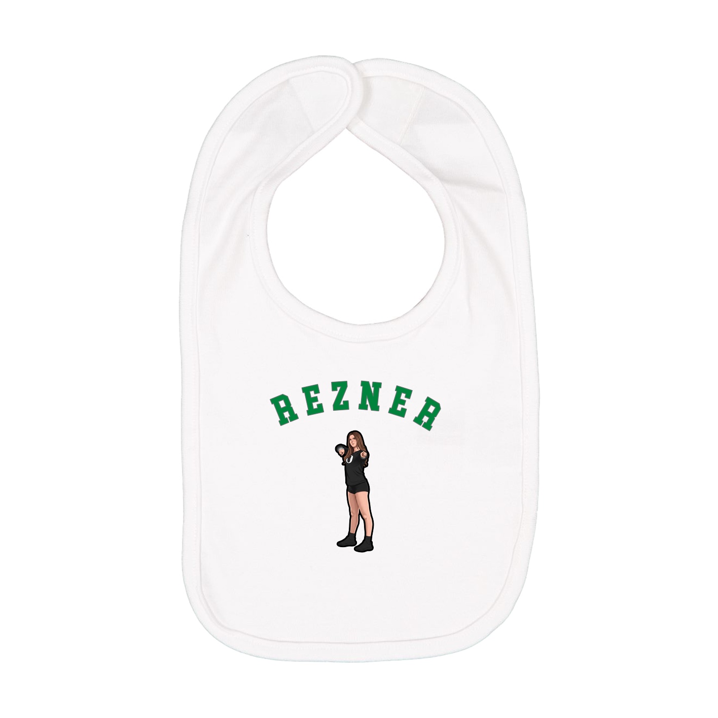 Infant Bib — Shirsey Arch in White