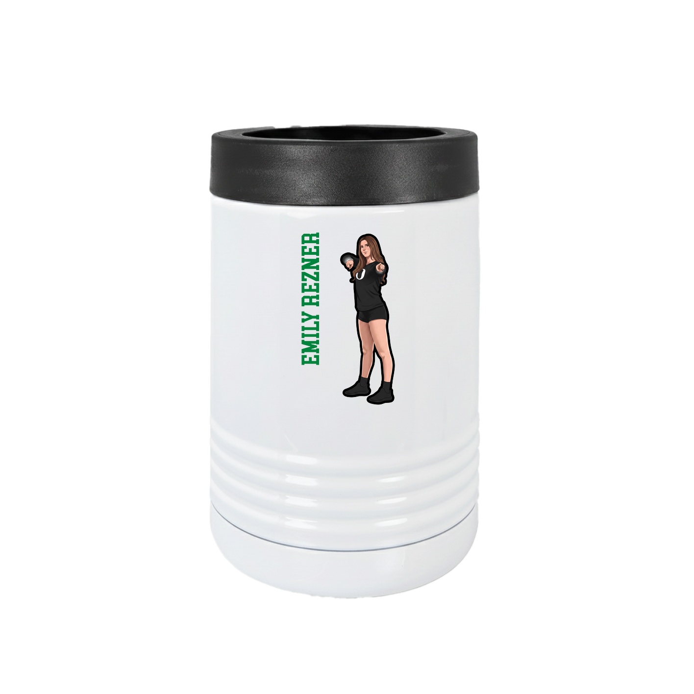 Beverage Holder — Name Vertical in White
