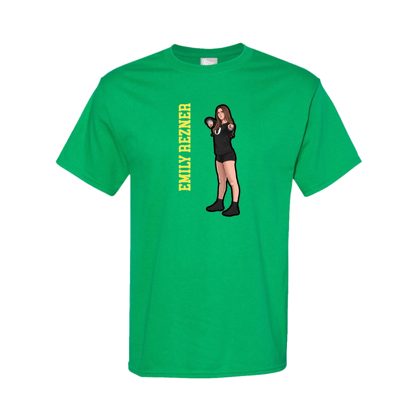 Tee — Name Vertical in Green