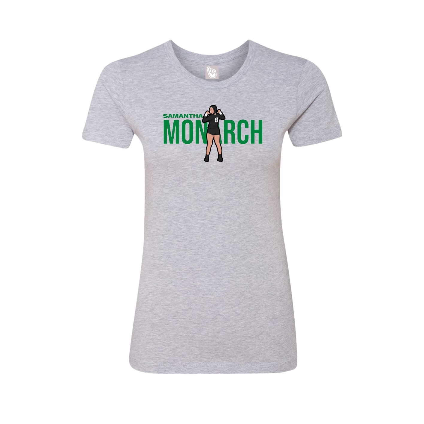 Fitted Women's Tee — Player Name in Grey