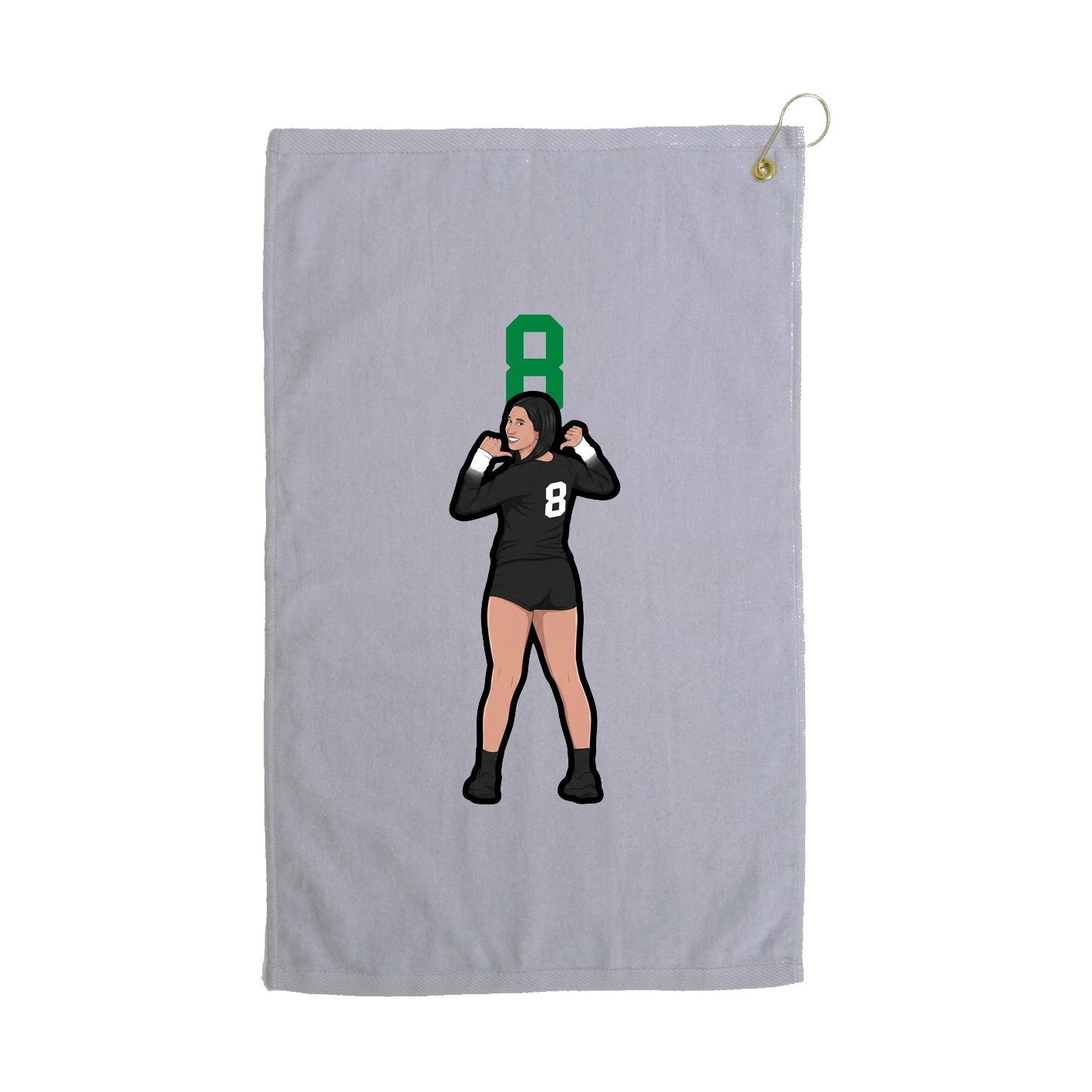 Golf Towel — Number Top in Grey