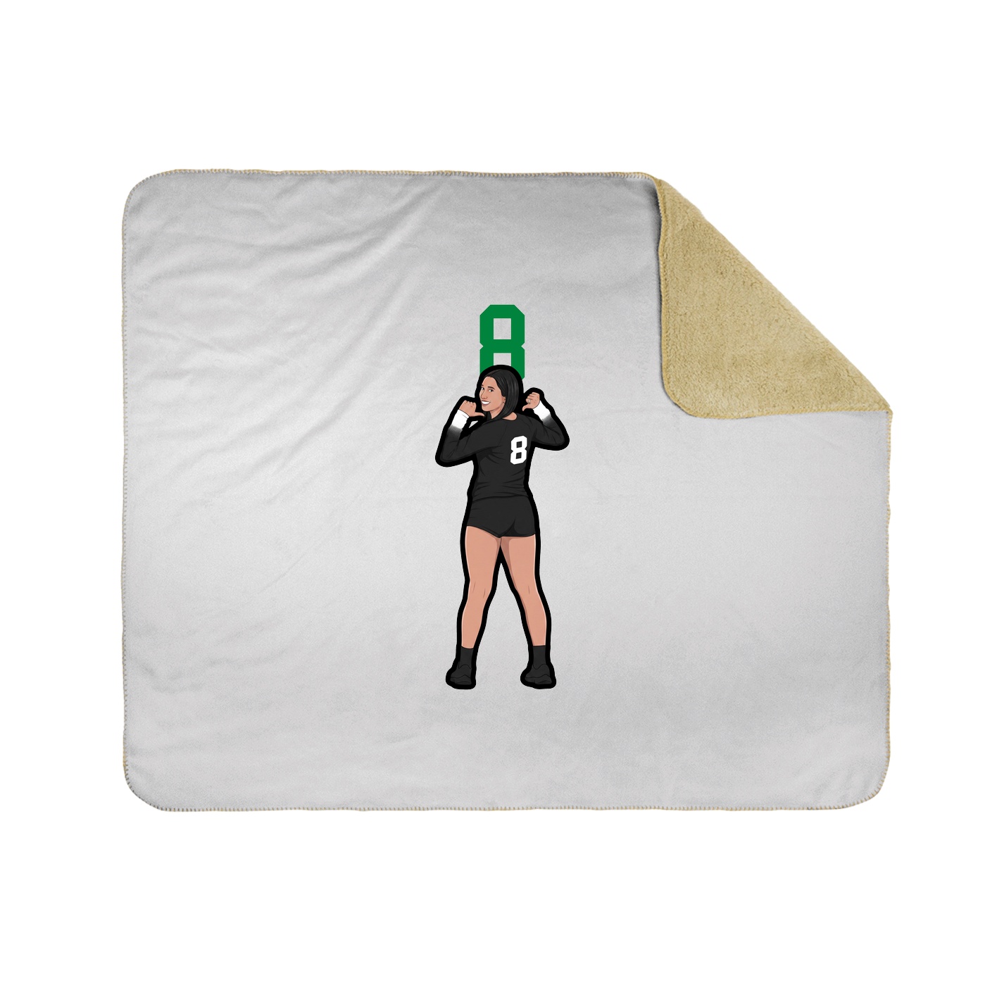 Throw Blanket — Number Top in White