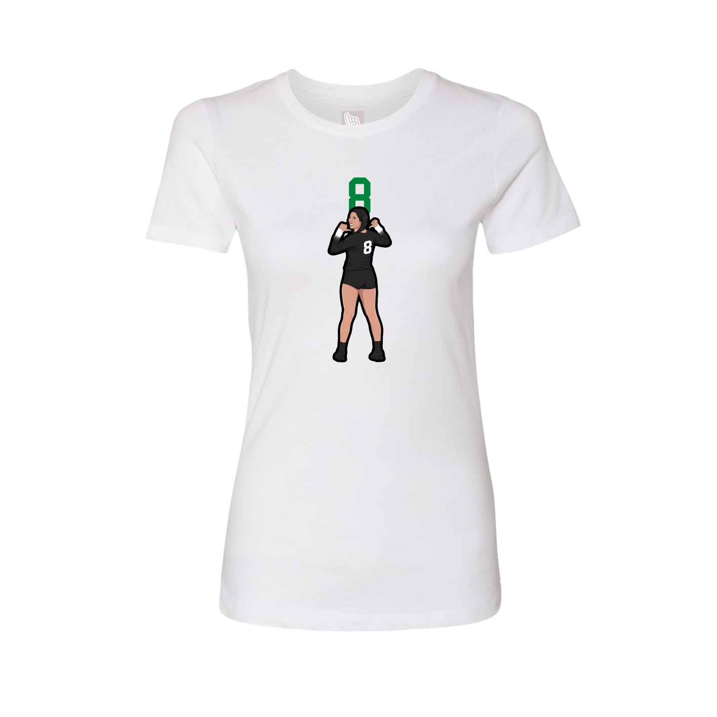Fitted Women's Tee — Number Top in White