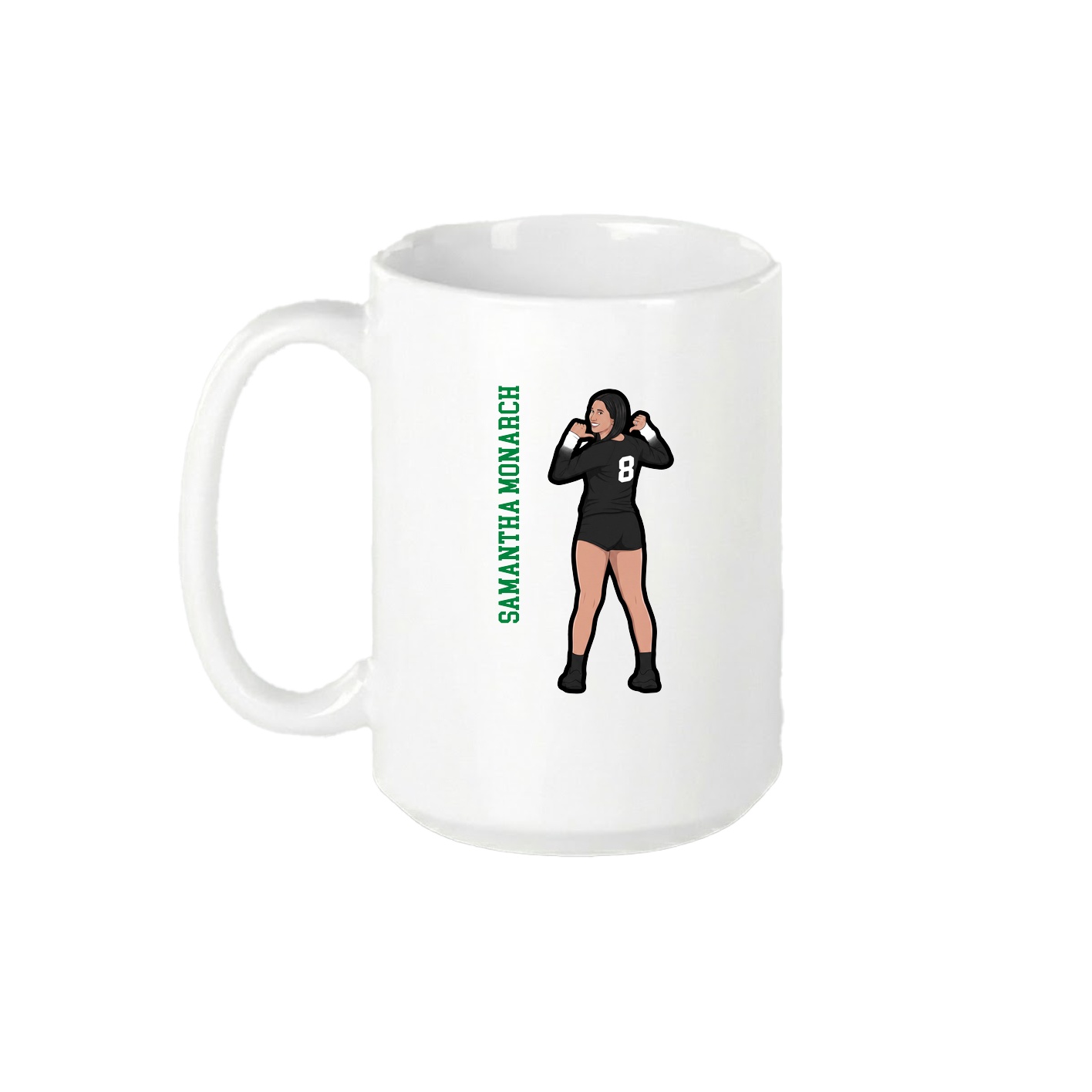 15oz Coffee Mug — Name Vertical in White
