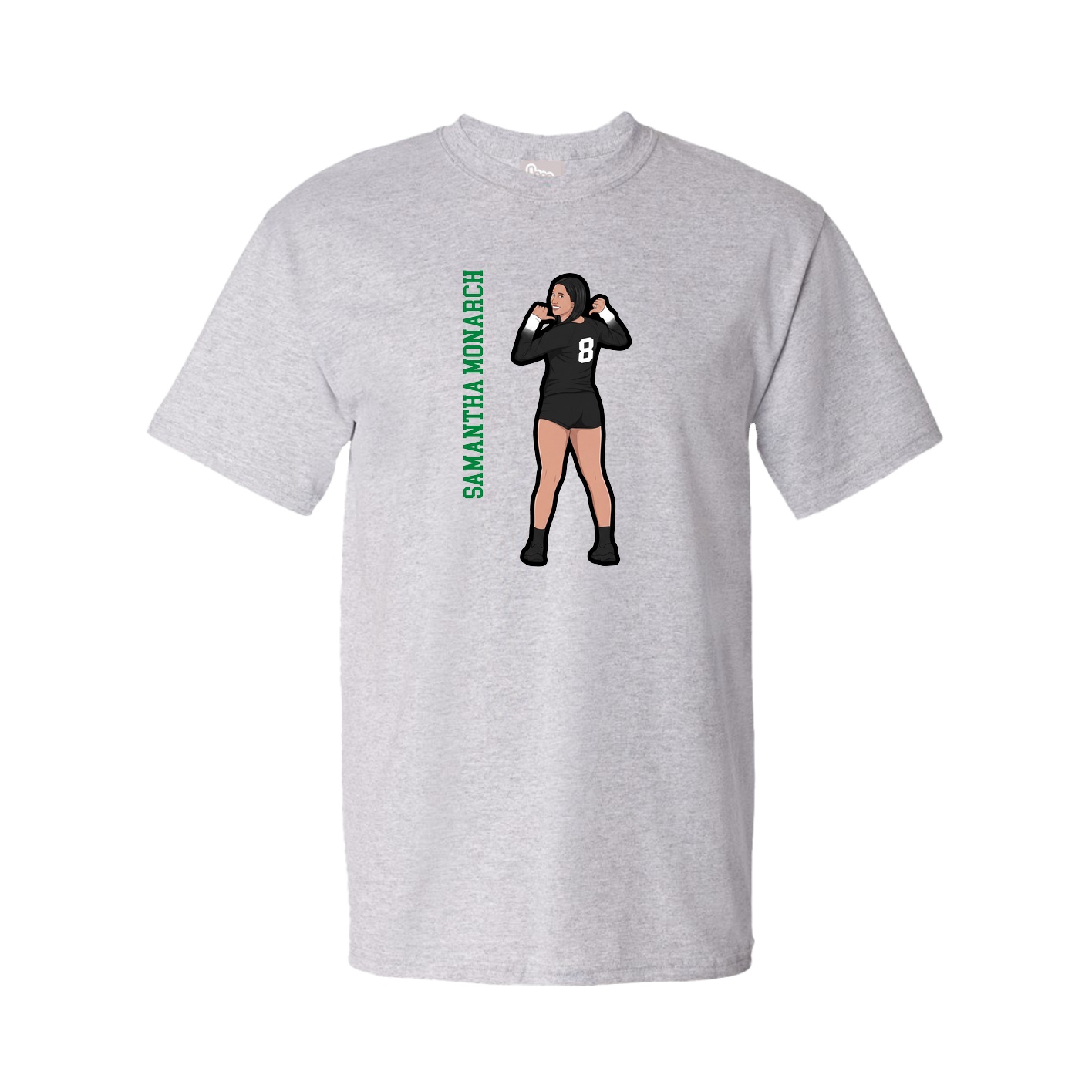 Tee — Name Vertical in Grey