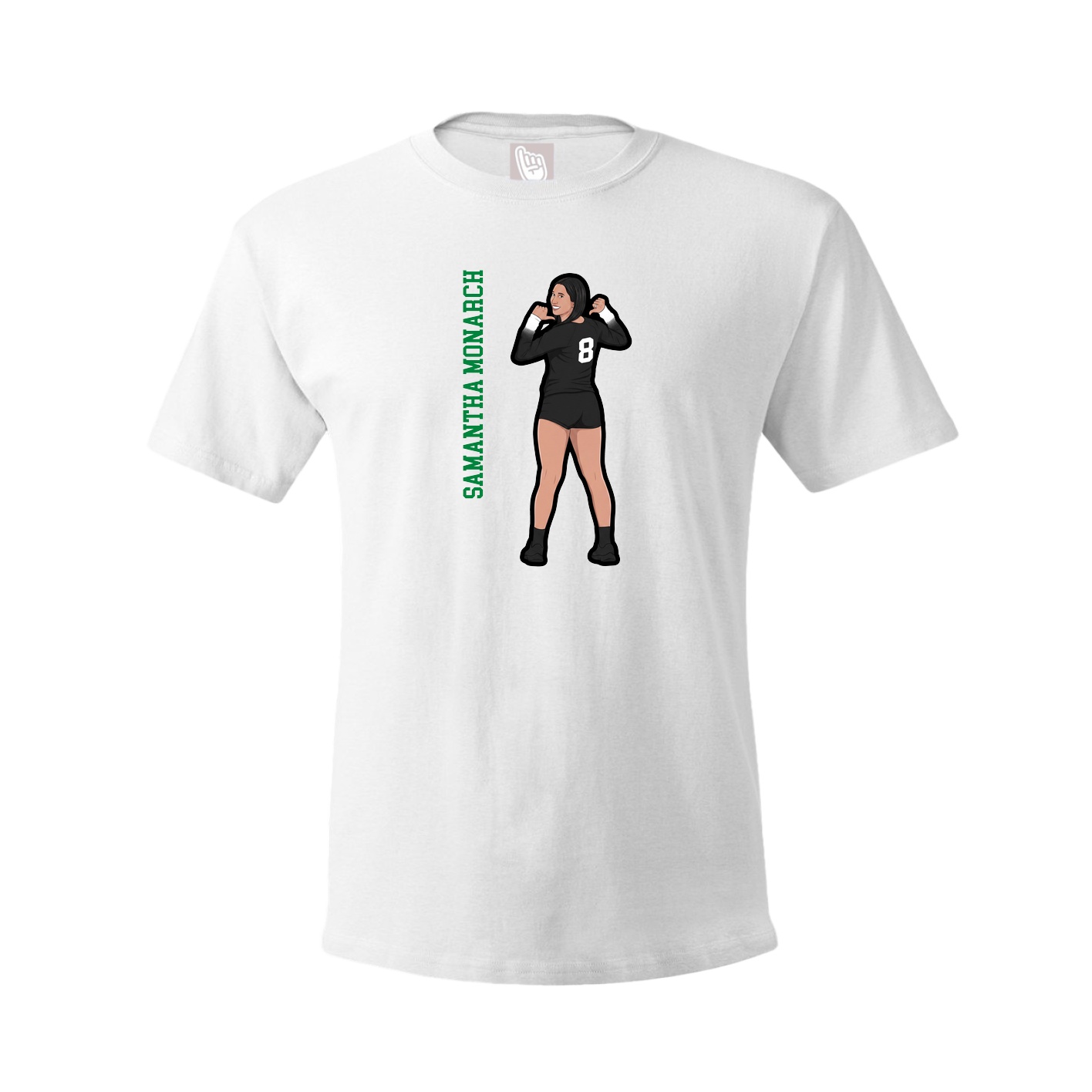 Youth Tee — Name Vertical in White