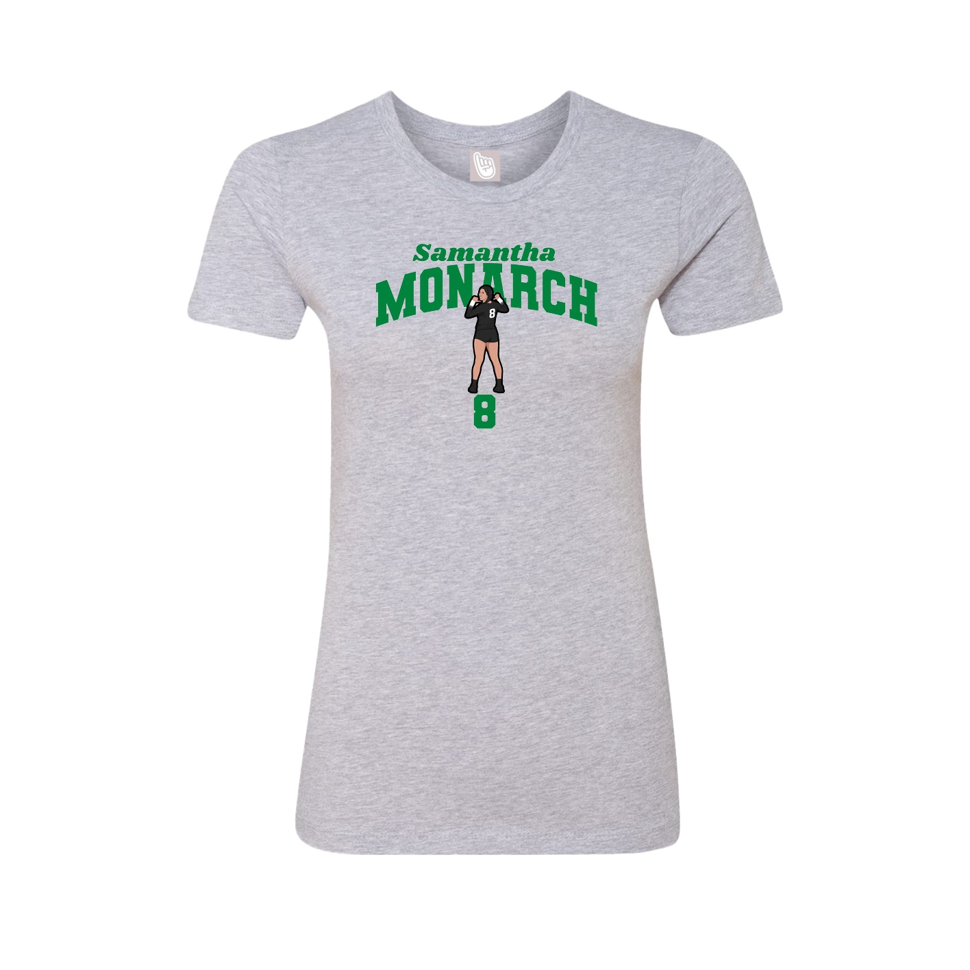 Fitted Women's Tee — Signature Arch in Grey