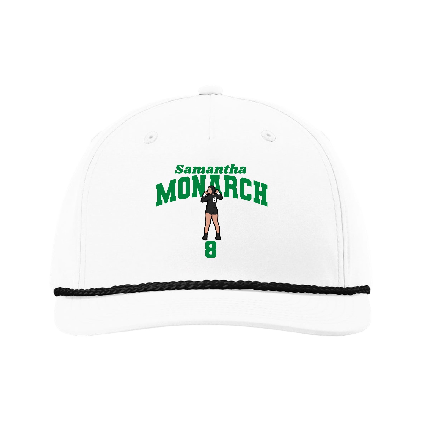 Five-Panel Classic Rope Cap — Signature Arch in White