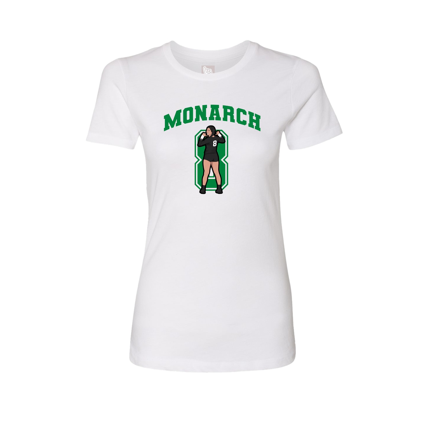 Fitted Women's Tee — Number in White