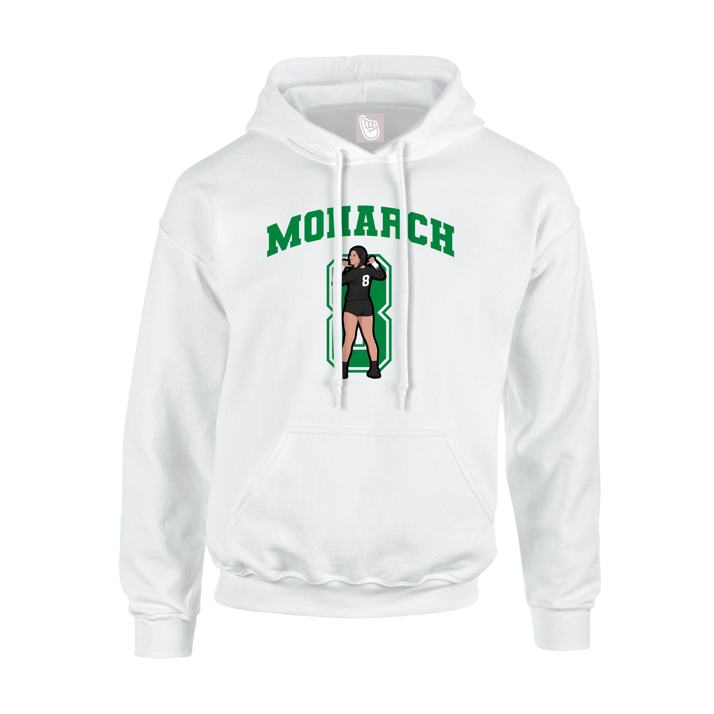 Youth Hoodie — Number in White