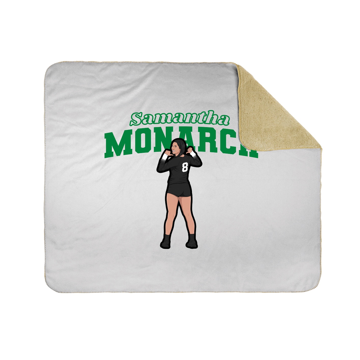 Throw Blanket — Name Arch in White
