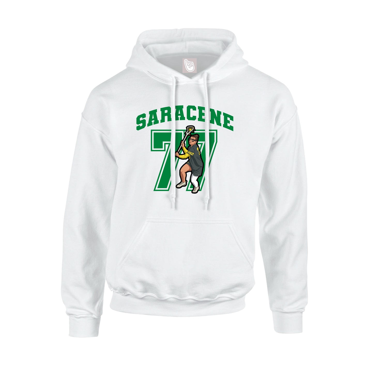 Youth Hoodie — Number in White