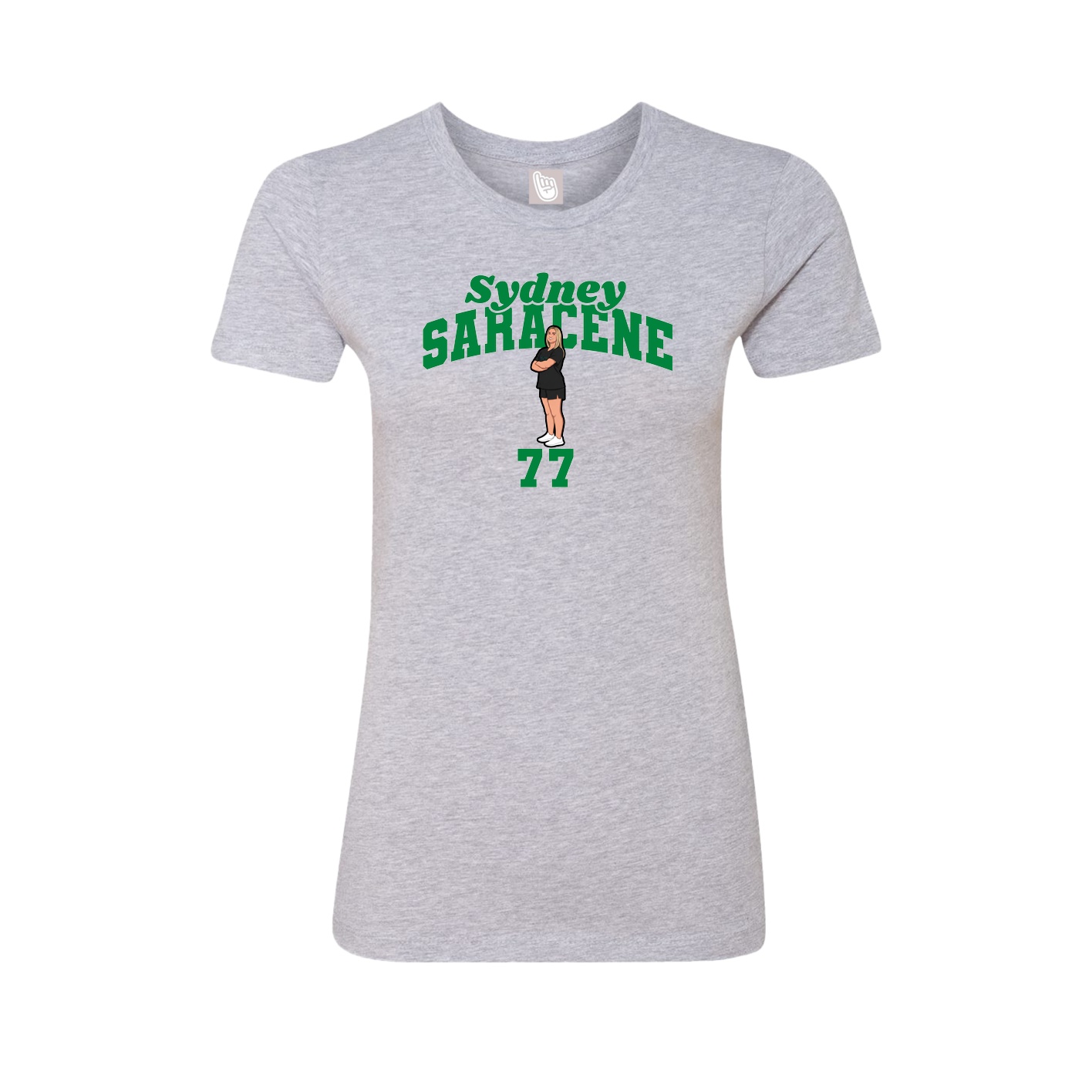 Fitted Women's Tee — Signature Arch in Grey