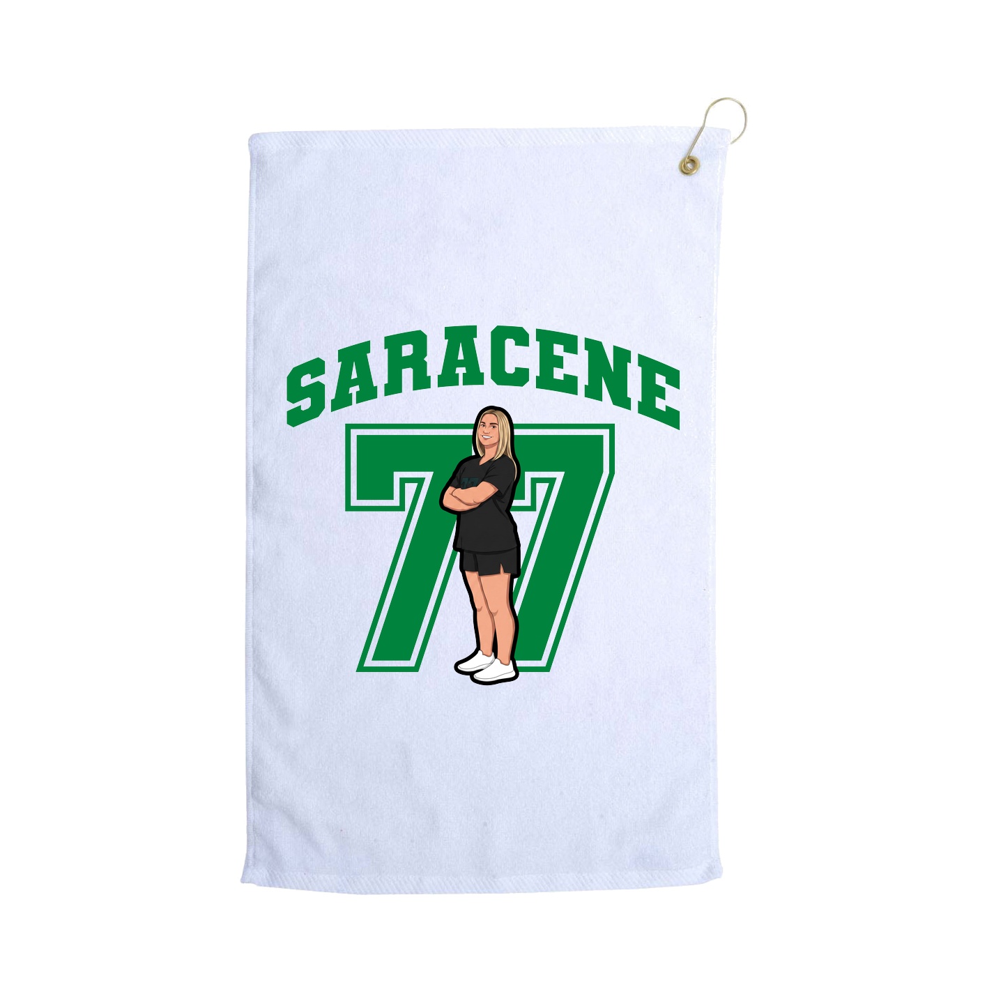 Golf Towel — Number in White