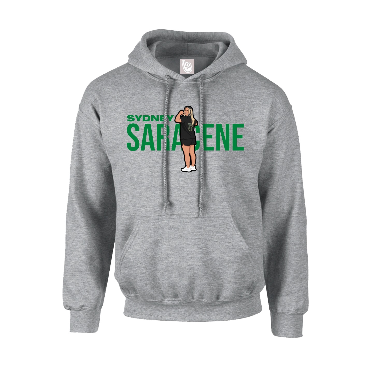 Hoodie — Player Name in Grey