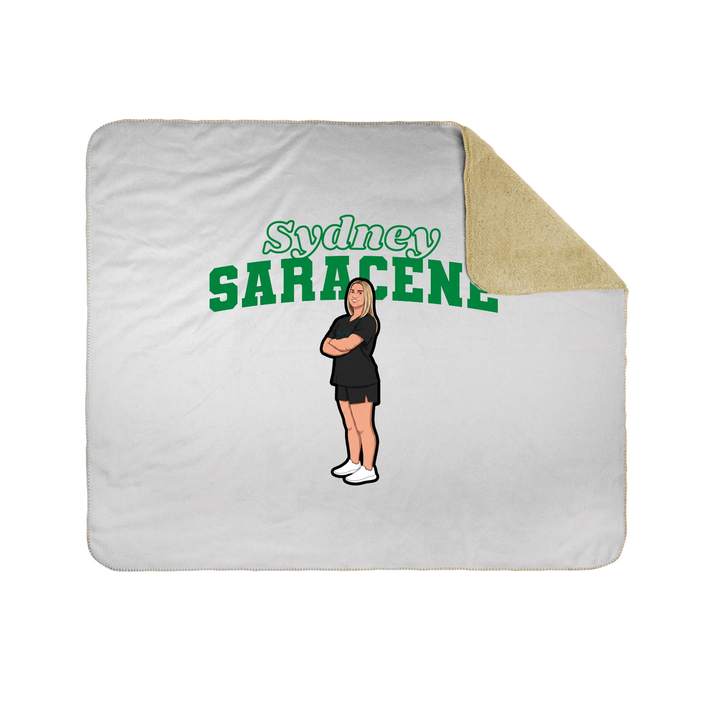 Throw Blanket — Name Arch in White