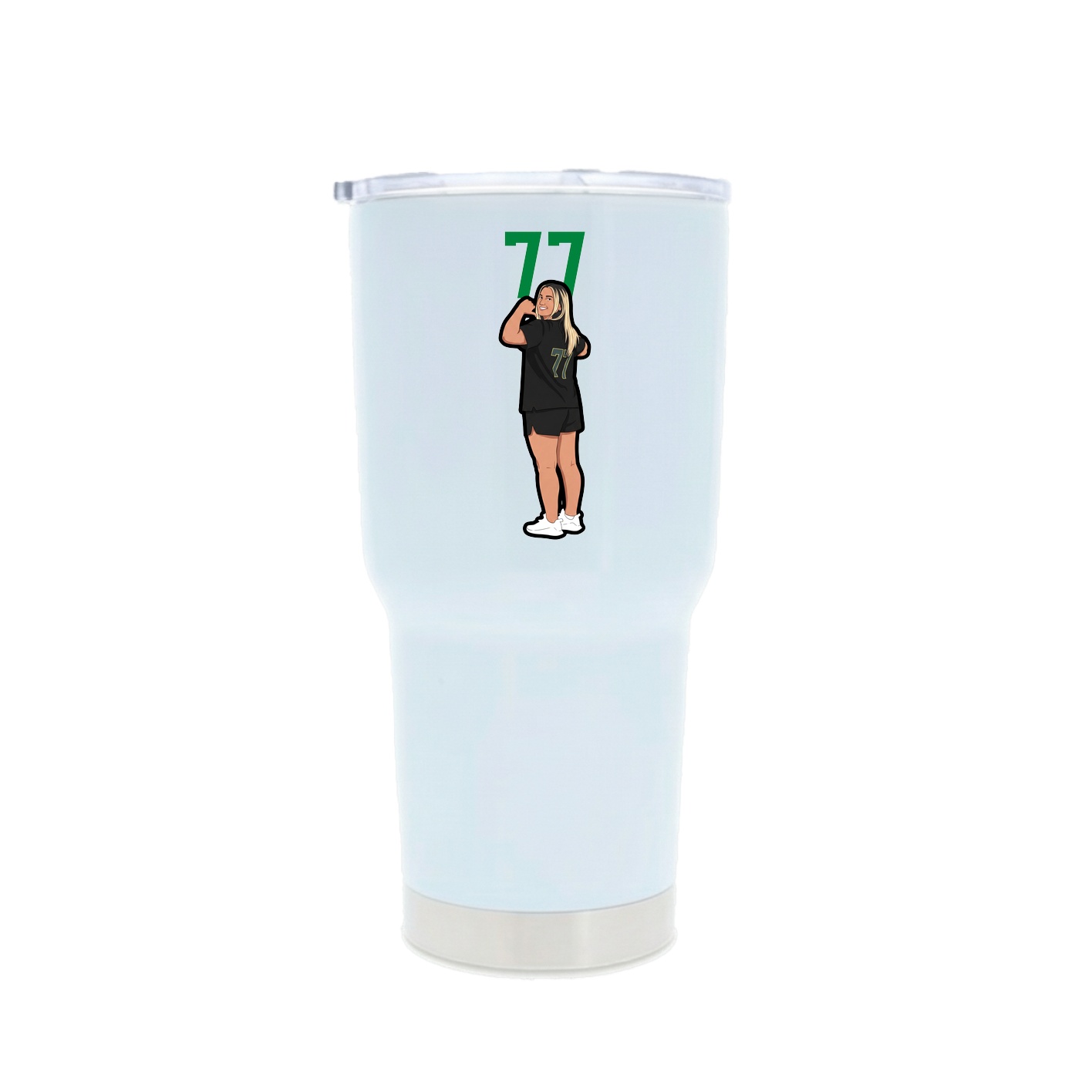 30oz Stainless Steel Tumbler — Number Top in White