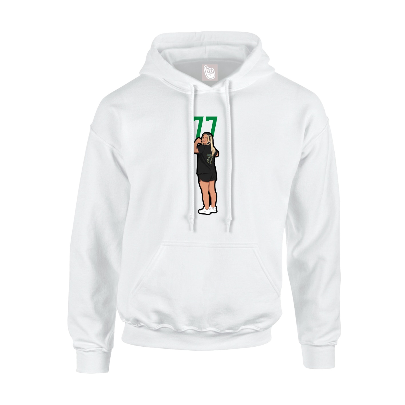 Hoodie — Number Top in White
