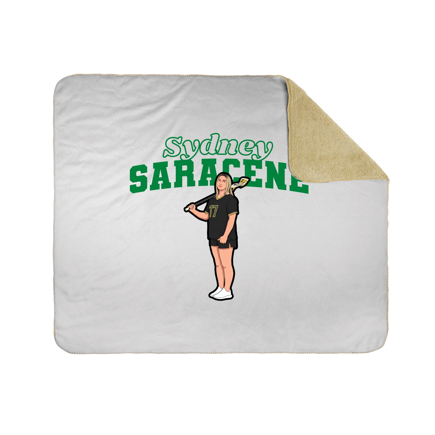 Throw Blanket — Name Arch in White