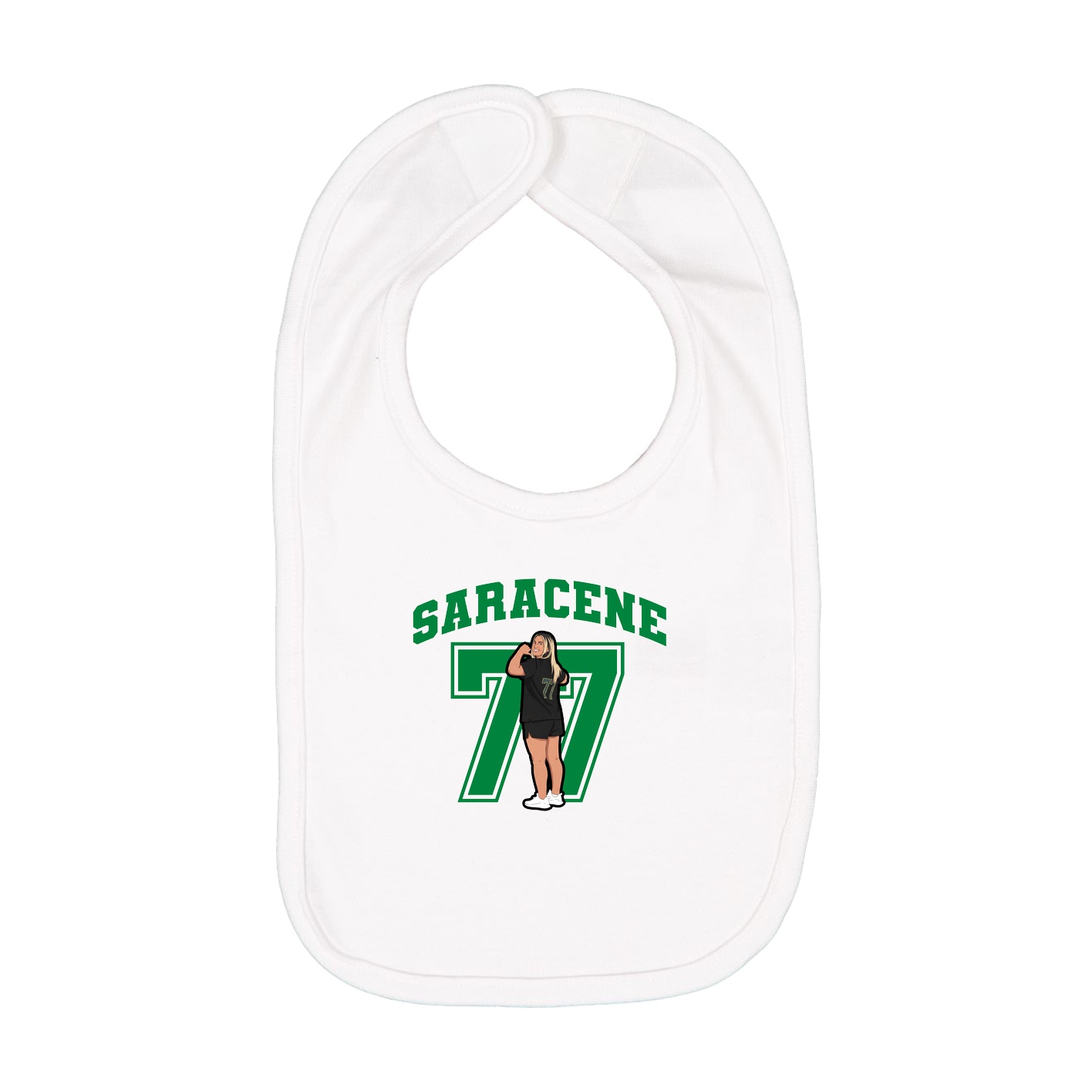 Infant Bib — Number in White