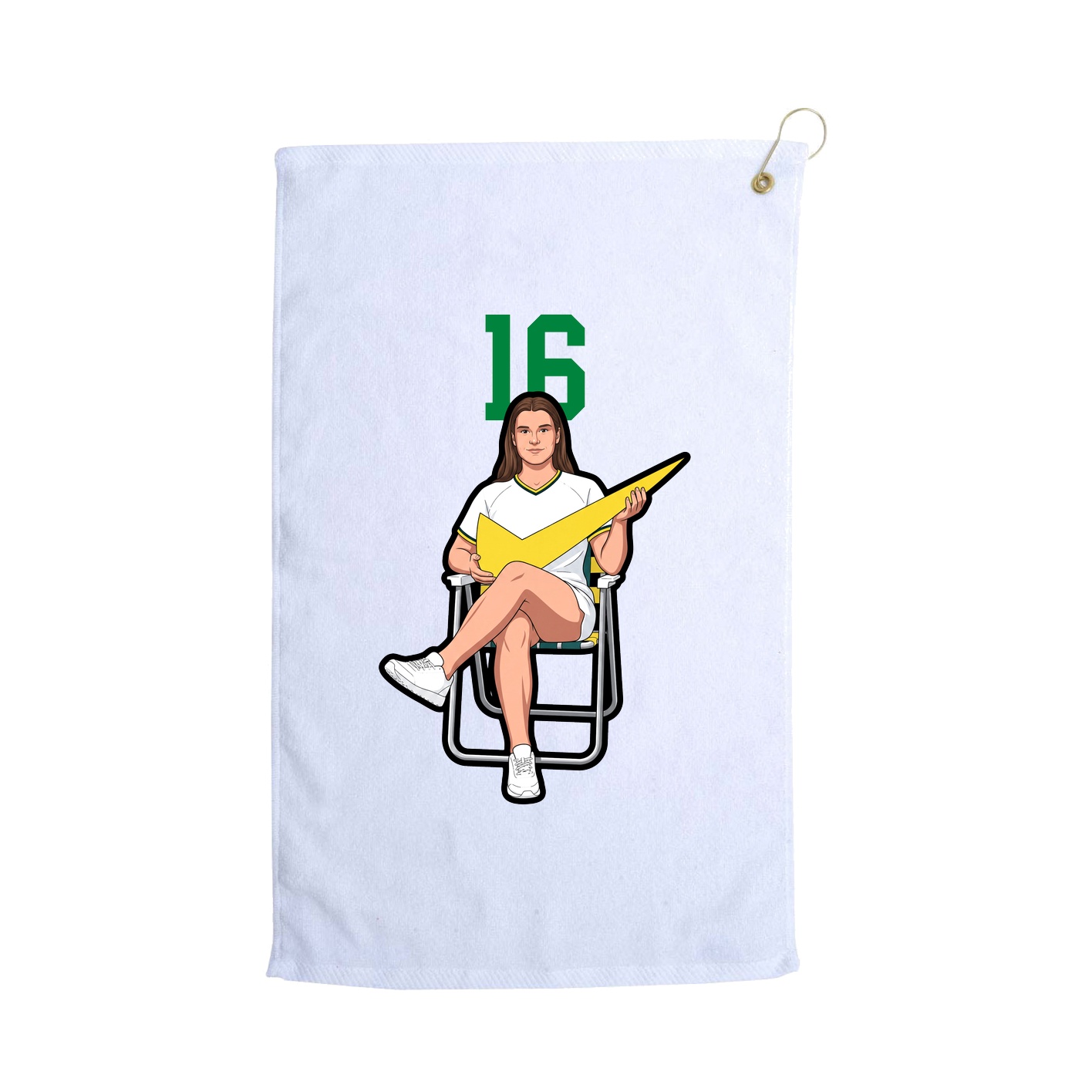 Golf Towel — Number Top in White