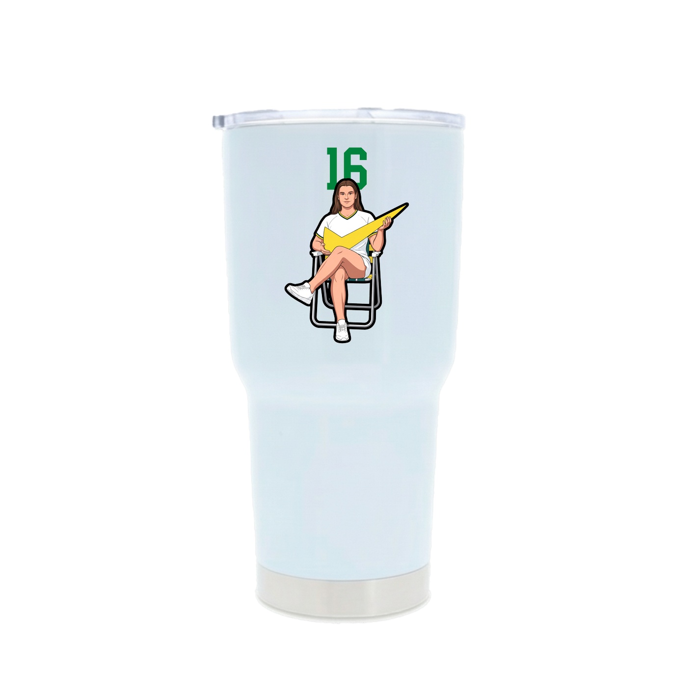 30oz Stainless Steel Tumbler — Number Top in White