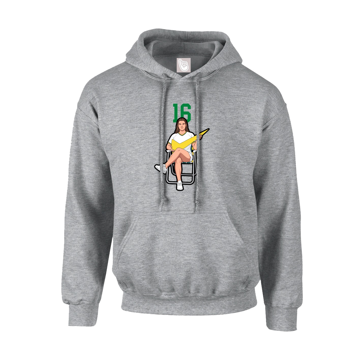 Hoodie — Number Top in Grey