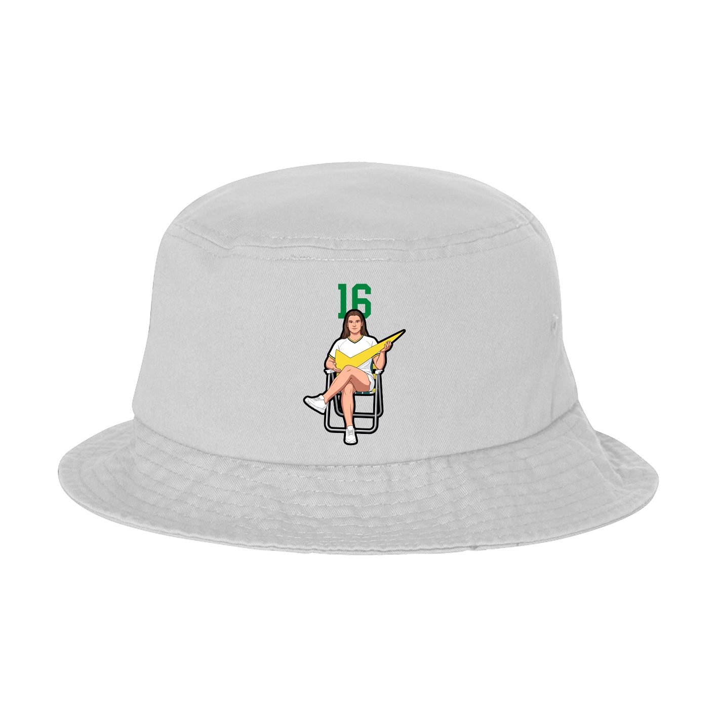 Bucket Cap — Number Top in White