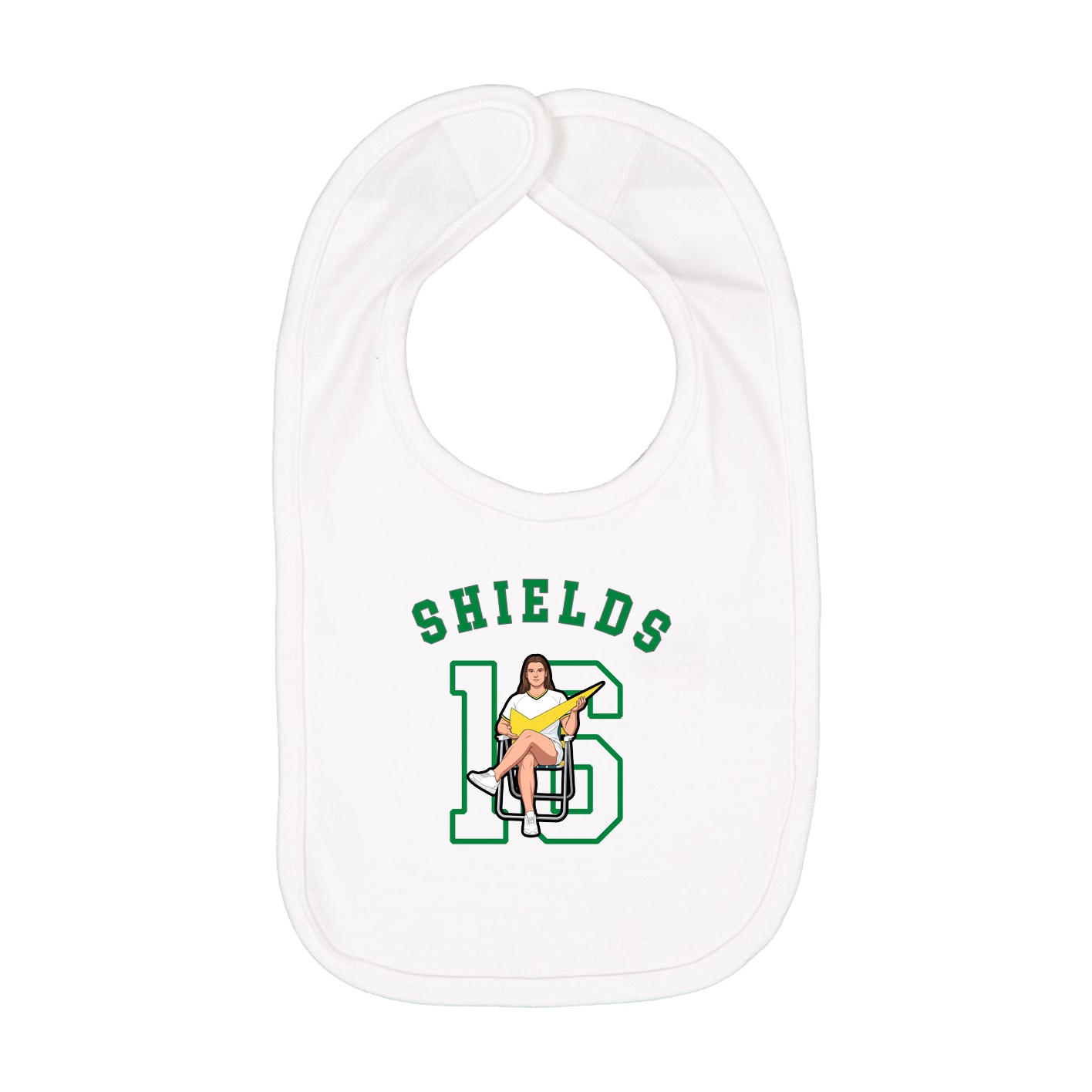 Infant Bib — Shirsey Arch in White
