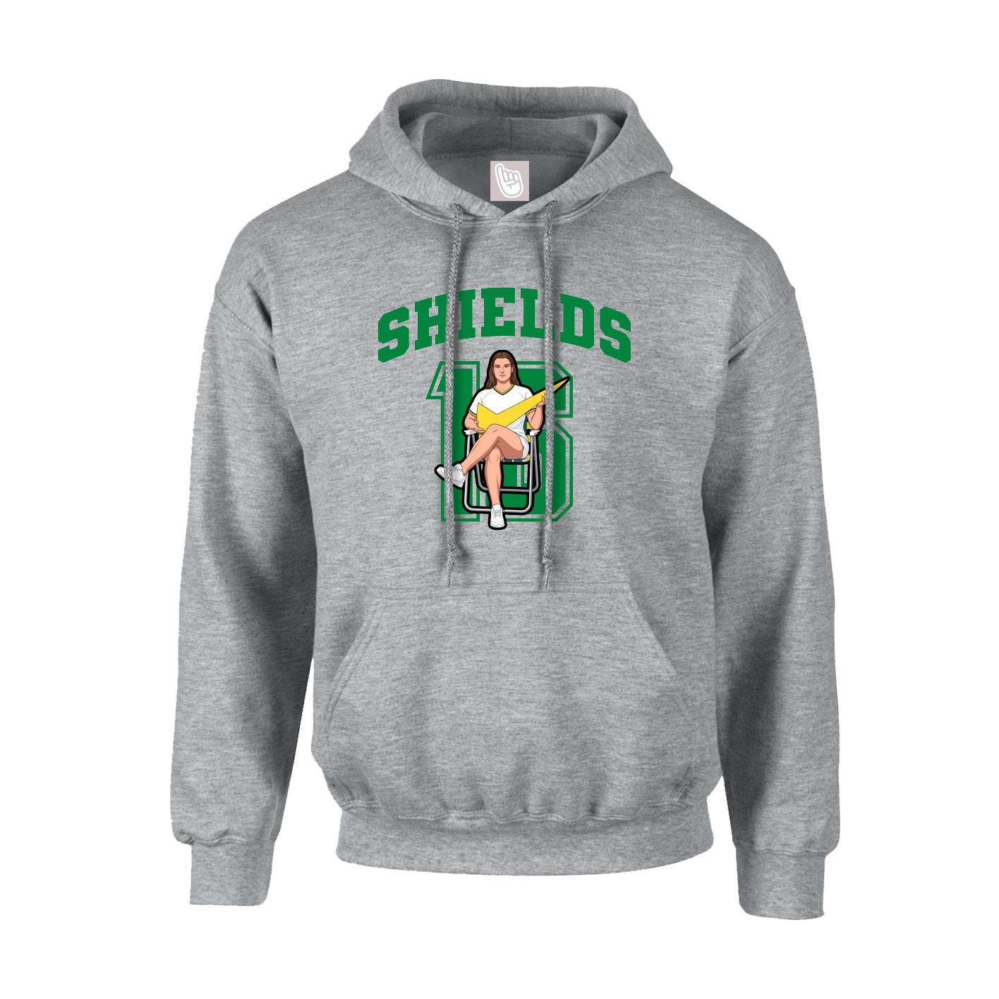 Youth Hoodie — Number in Grey
