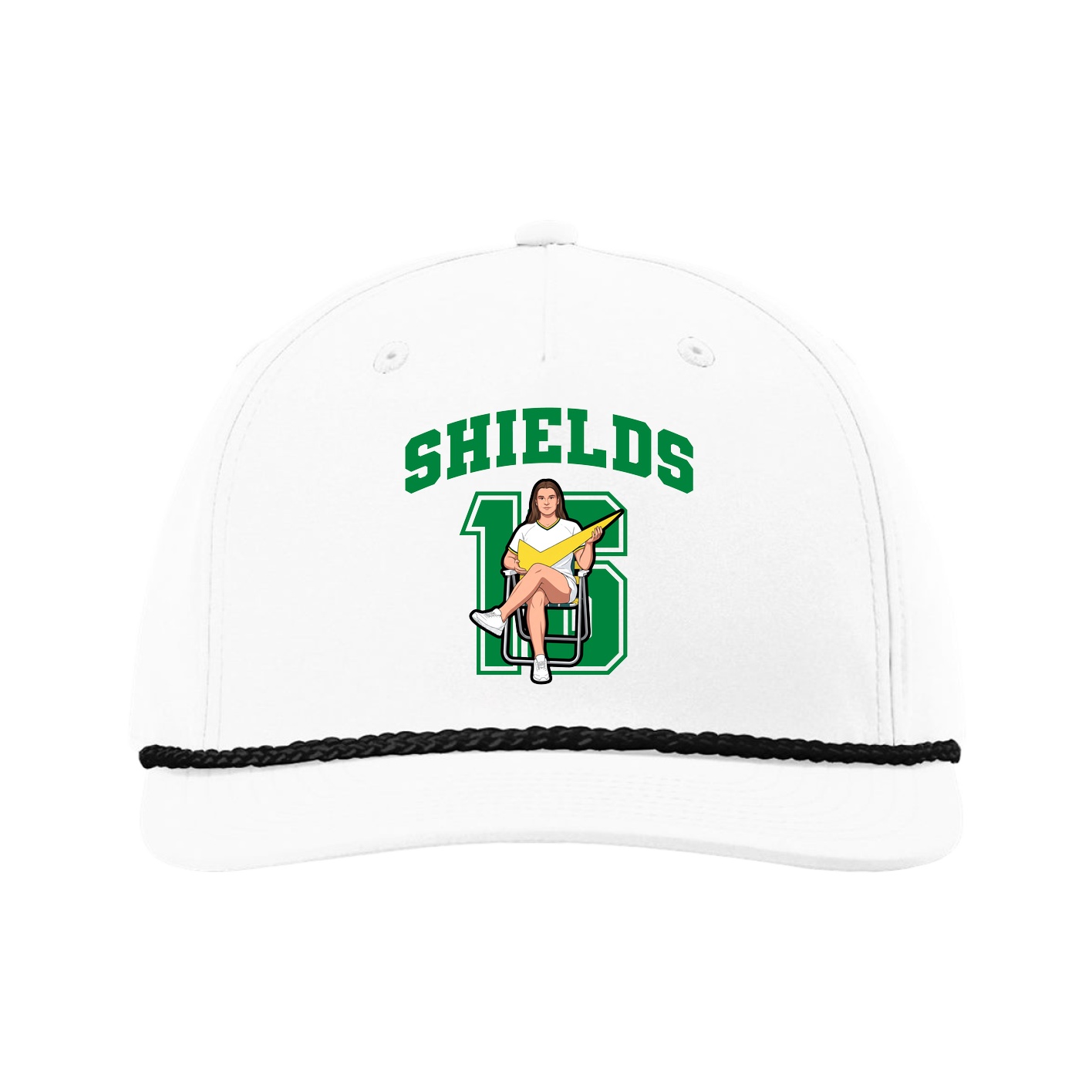 Five-Panel Classic Rope Cap — Number in White