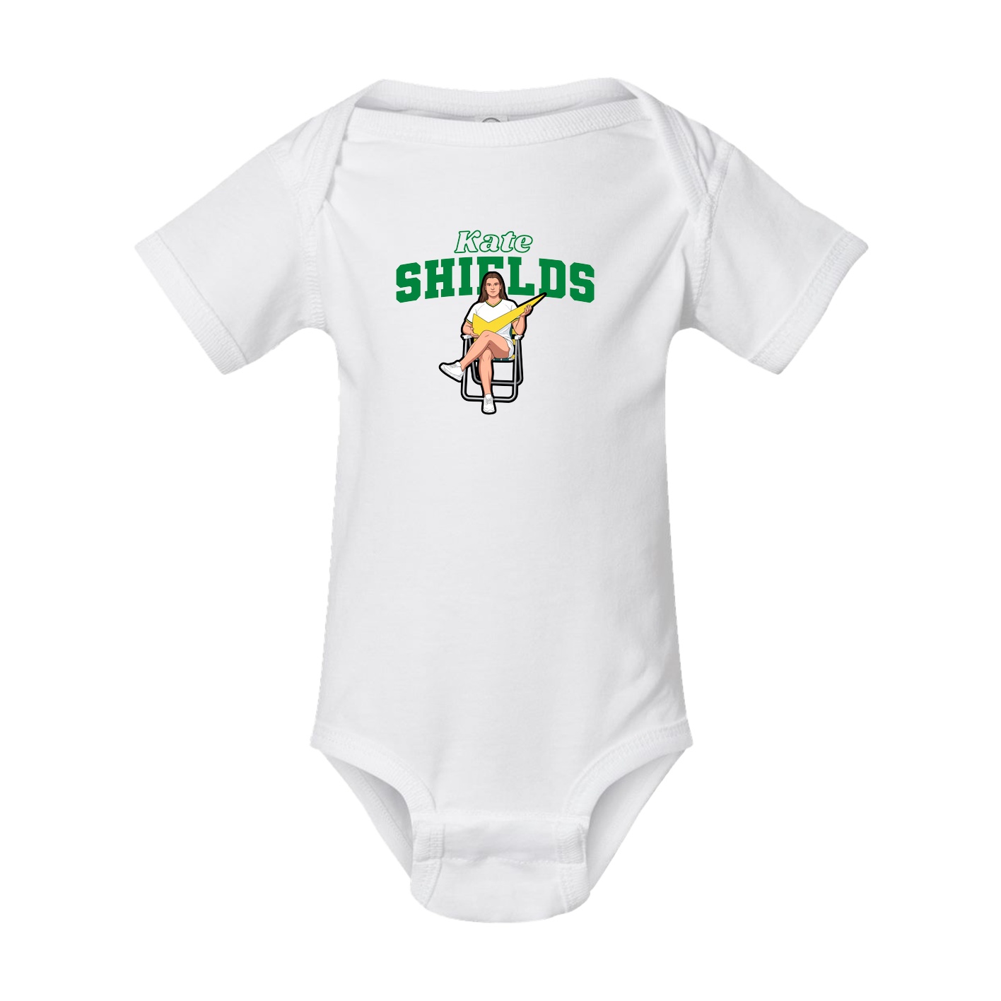 Baby Onesie — Name Arch in White