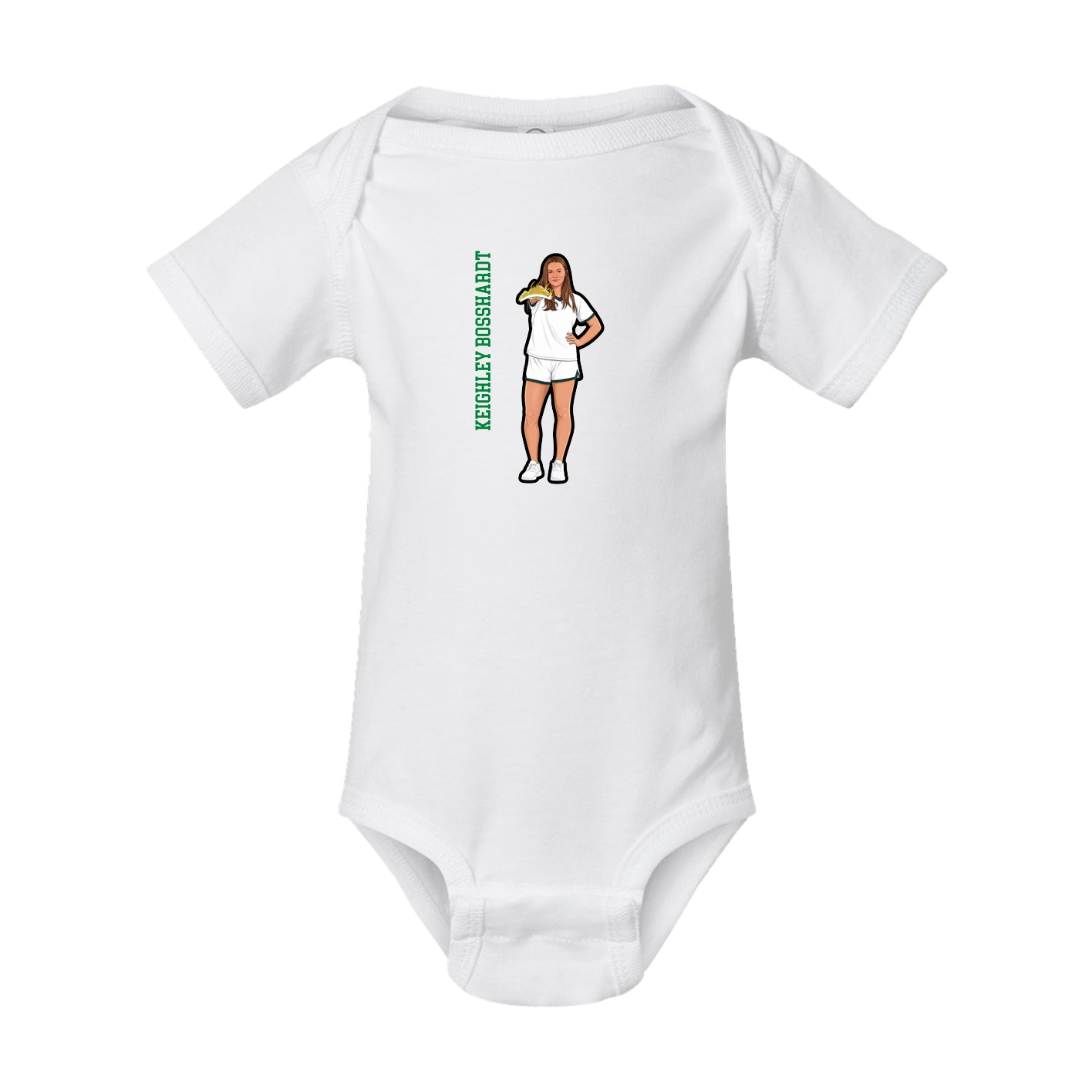 Baby Onesie — Name Vertical in White