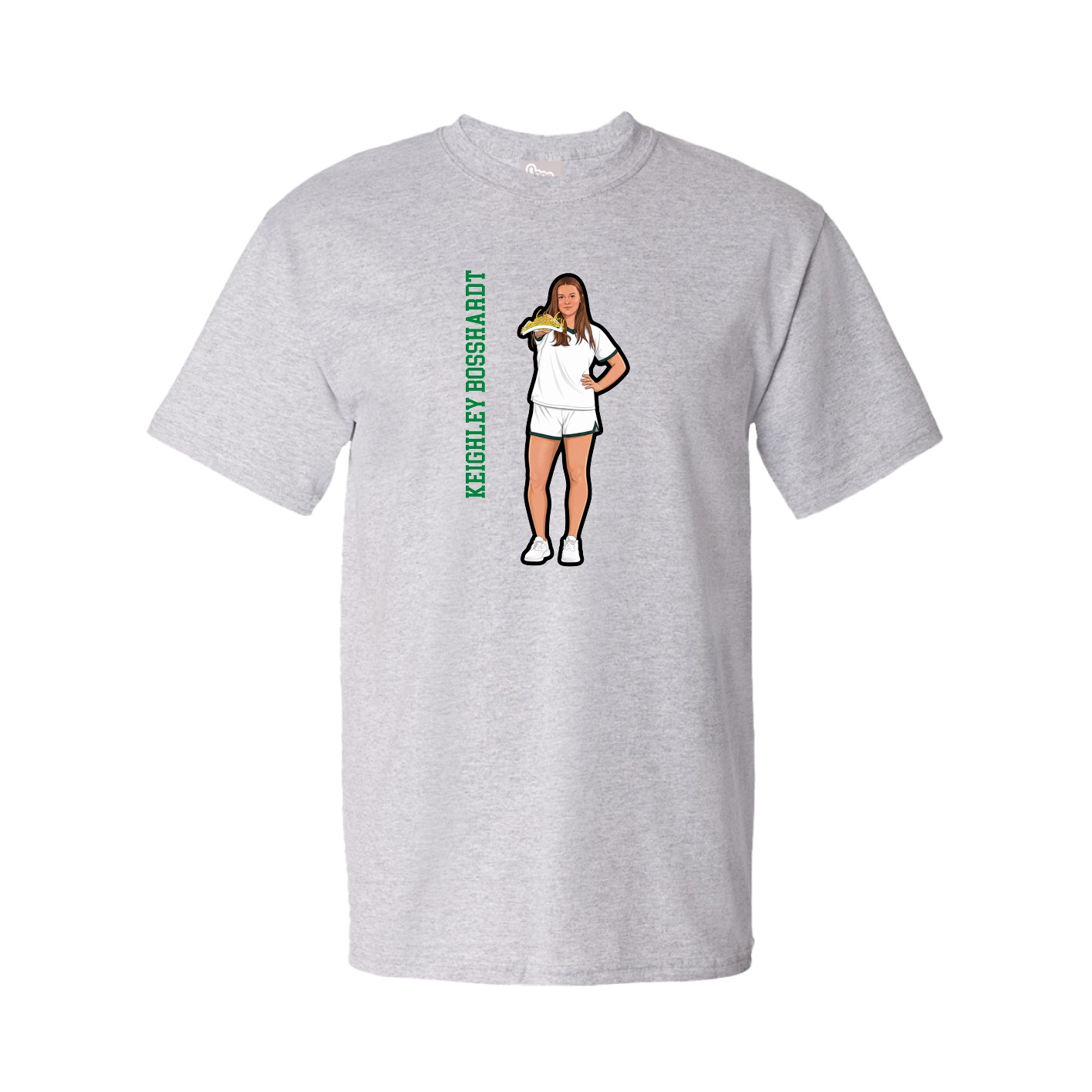 Tee — Name Vertical in Grey